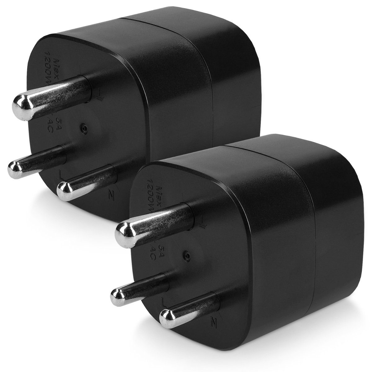 kwmobile 2x Reiseadapter Indien Typ-D - Schuko zu Typ D Steckdose Adapter, 6.50 cm