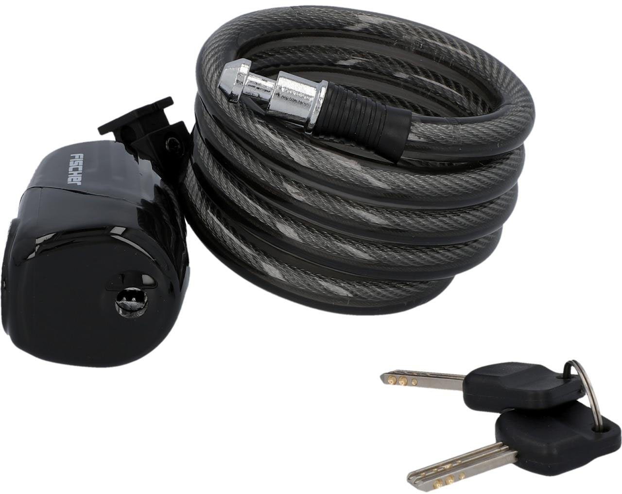 FISCHER Fahrrad Spiralschloss Alarm-Sprialschloss 120 cm, 12mm (3-tlg)