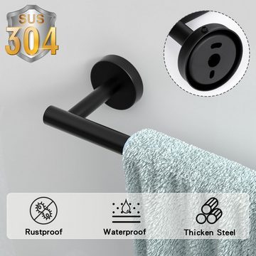 BlauCoastal Handtuchhalter 5-teilig Badezimmer-Handtuchhalter-Set, Küche,Badezimmer-Zubehör-Set, Schwarz
