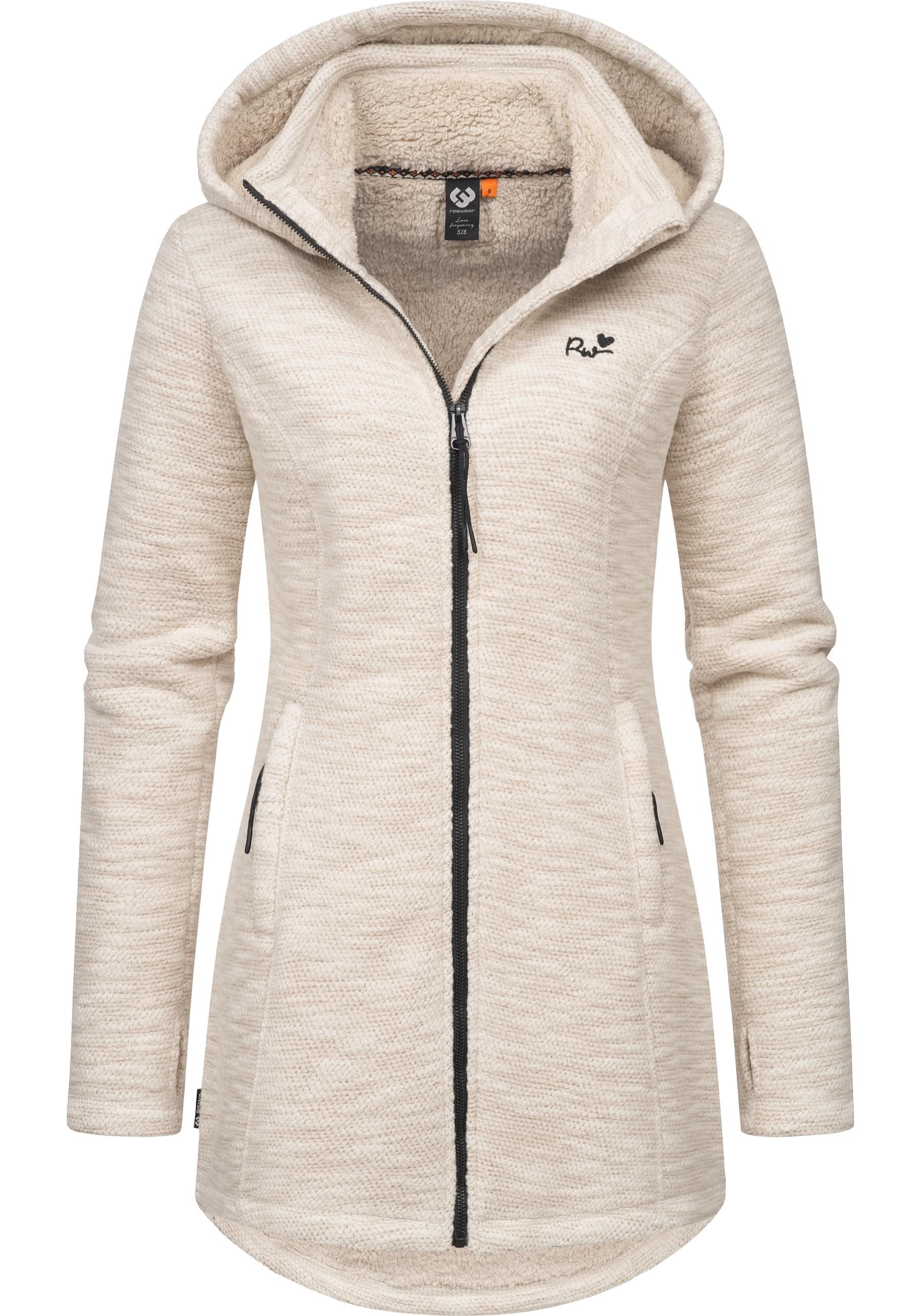 Ragwear Longstrickjacke Leysha Melange Sportliche Kapuzenjacke in melierter günstig online kaufen