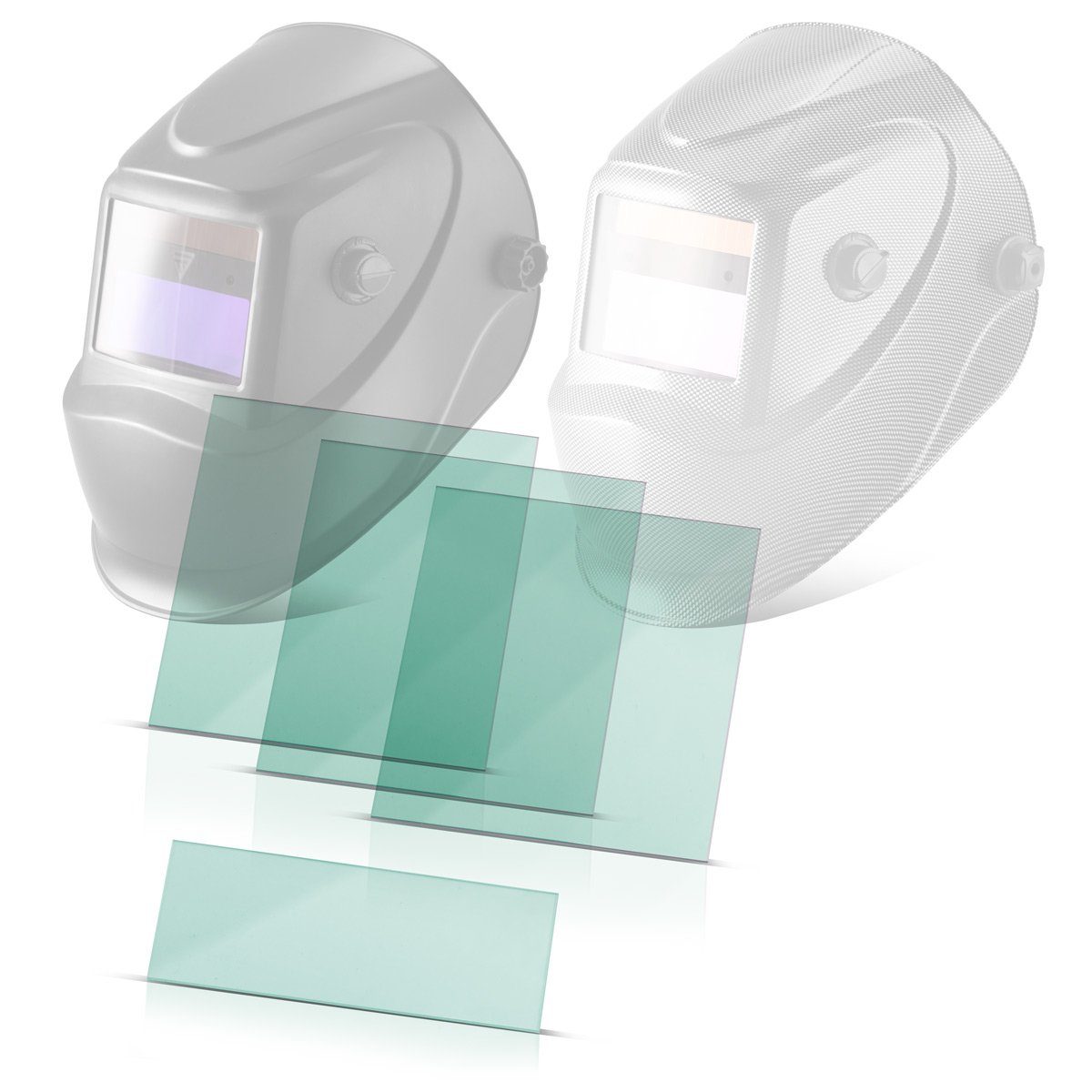 STAHLWERK Sicherheitshelm Schweißhelm Vorsatzscheiben 4er Set (Set, 2-tlg., Set), bruchsicher