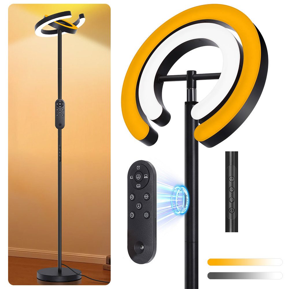LMaxhome Stehlampe LED Stehleuchte Wohnzimmer Dimmbar mit Fernbedienung 36W günstig online kaufen