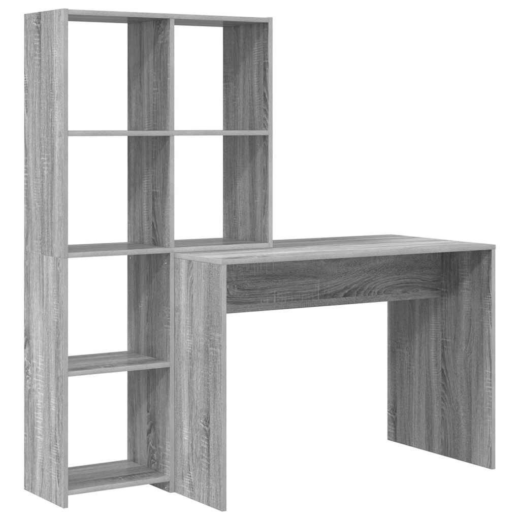 vidaXL Schreibtisch Schreibtisch Graues Sonoma 138,5 x 55 x 143 cm Holzwerk günstig online kaufen