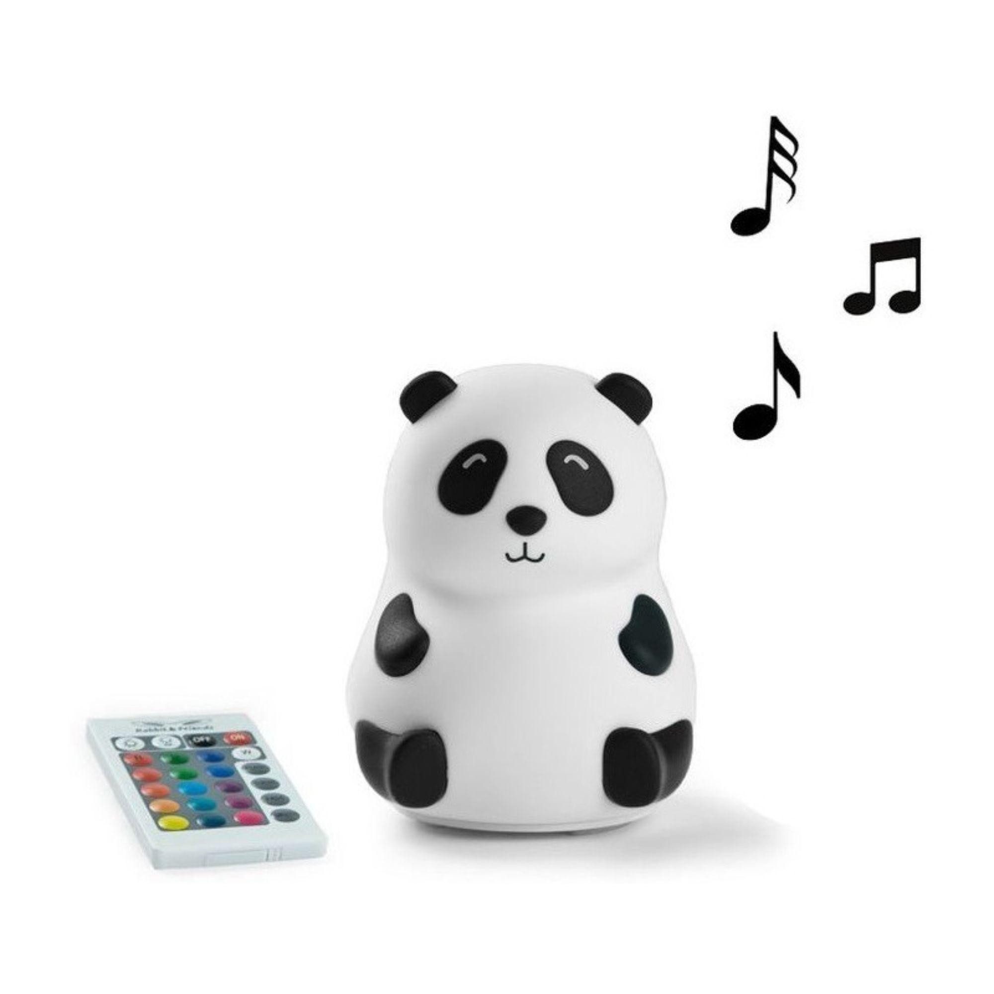 Rabbit & Friends LED Nachtlicht Panda Silikon Lampe mit Lautsprecher und Fernbedienung, LED fest integriert