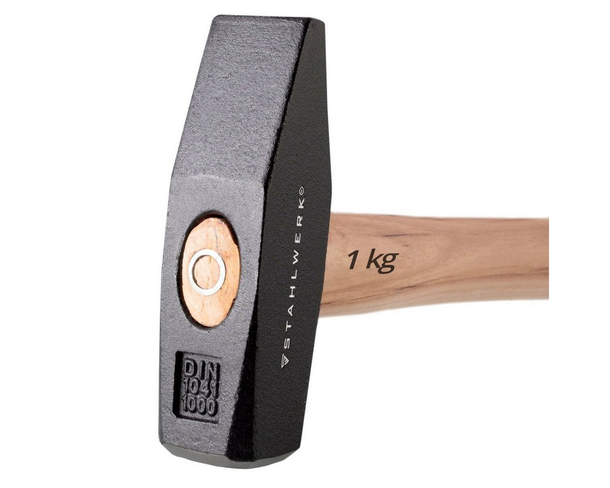 Thumbnail - STAHLWERK Hammer Hammer Schlosserhammer 1000 g hochwertig gefertigt (Set, 1-St., Einzelgerät), vibrationsdämpfender Grif...