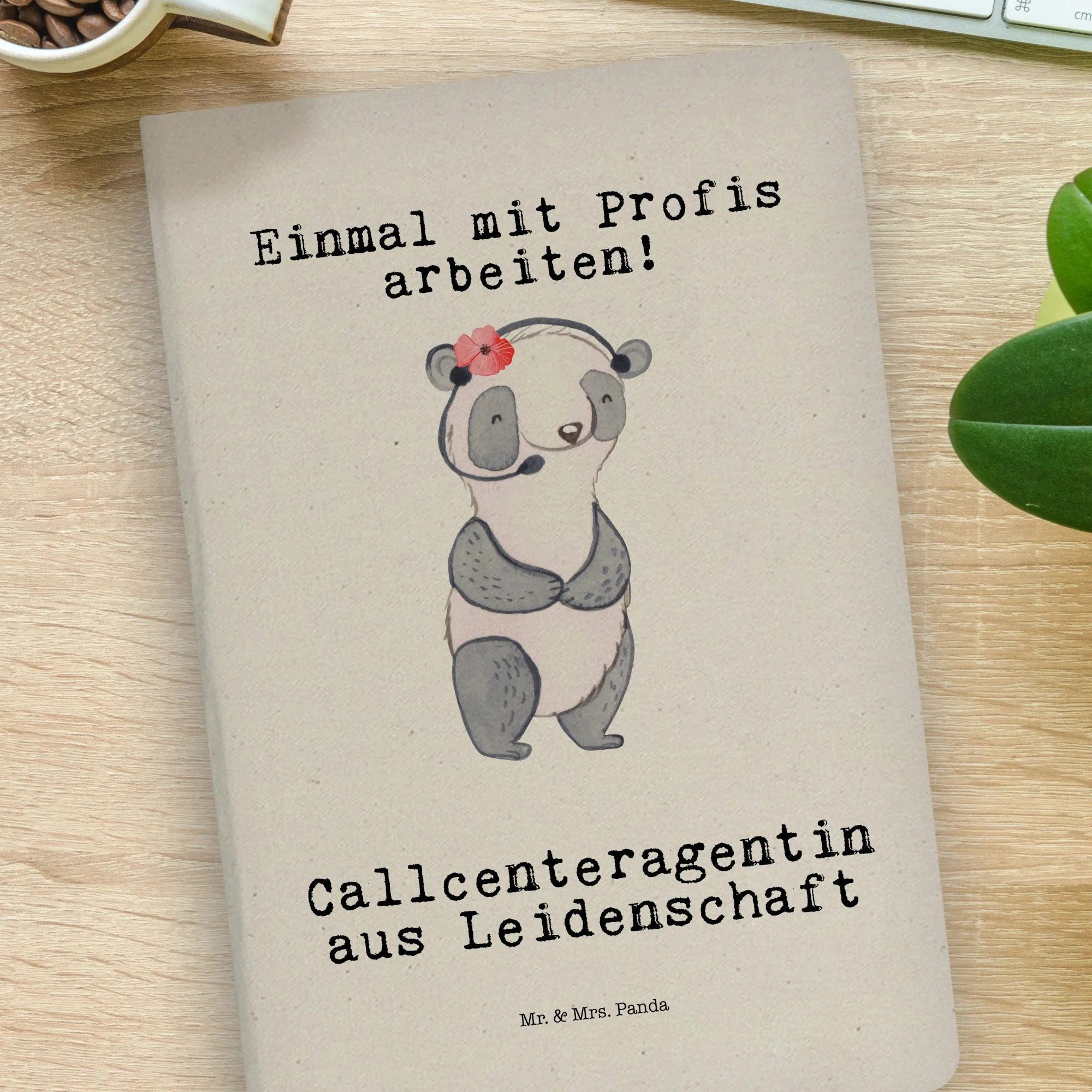 Thumbnail - Mr. & Mrs. Panda Notizbuch Callcenteragentin Leidenschaft - Transparent - Geschenk, customer ser Mr. & Mrs. Panda, Echte...