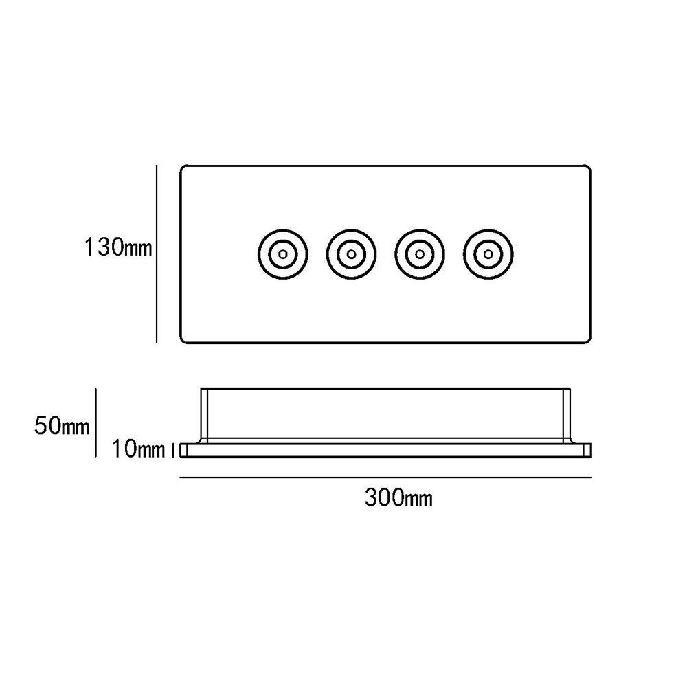 4 LED-Leuchtmittel Wohnzimmerlampe 4 Deckenspot, LED Küche, Deckenlampe LED fest Deckenleuchte flammig etc-shop verbaut, Spot Warmweiß,