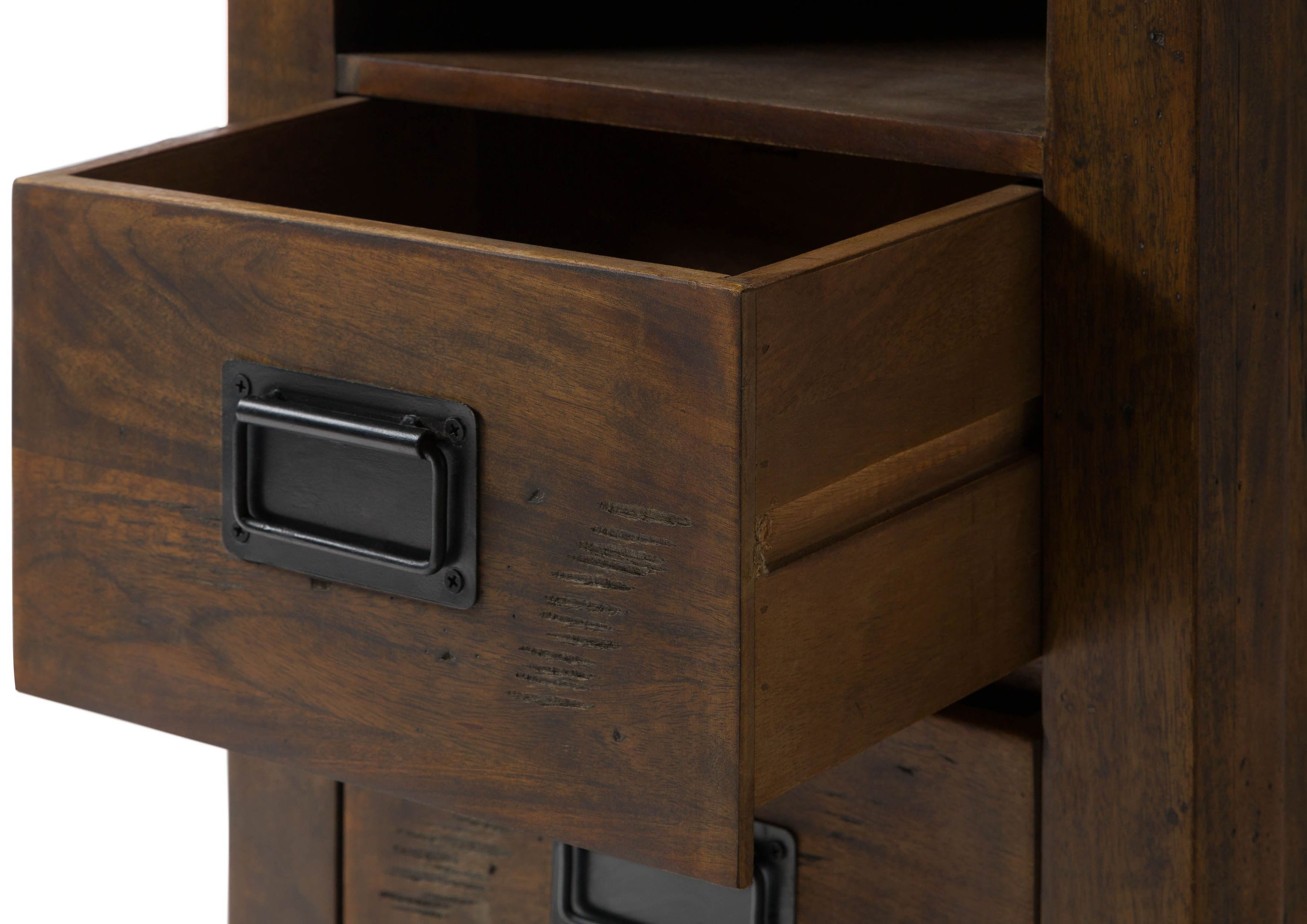 Massivmoebel24 Schreibtisch RAILWAY (Massivholz, Massivholztisch), Schreibtisch Mango 140x80x76 braun lackiert RAILWAY #461