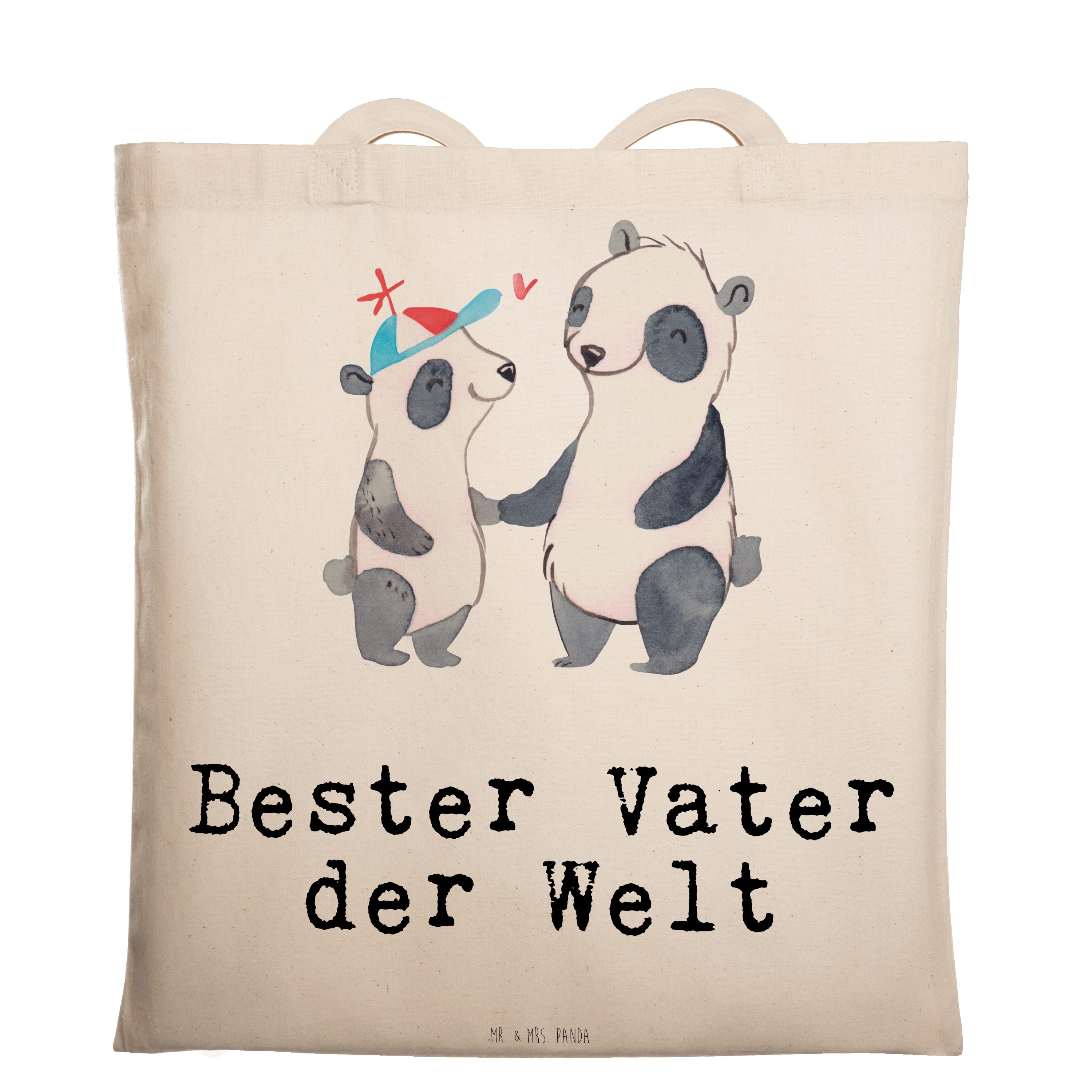 & - Welt Tragetasche Transparent Geschenk, (1-tlg) Panda Einkaufs Mrs. Vater Bester der Mr. Danke, - Panda