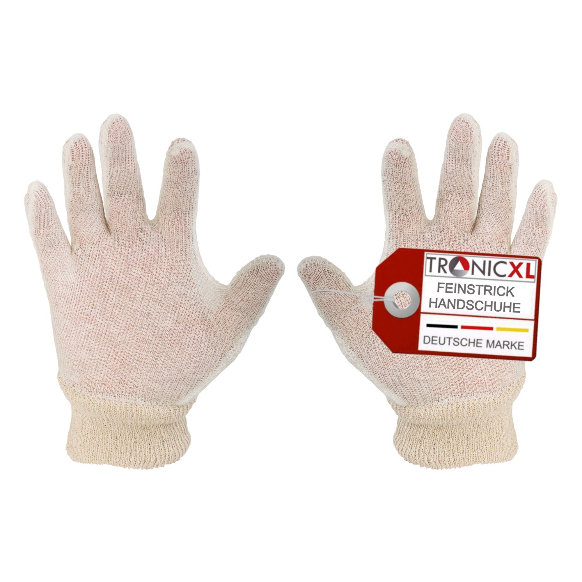 TronicXL Arbeitshandschuhe 24 Paar Strick Handschuhe dünn Stoffhandschuhe Feinstrickhandschuhe