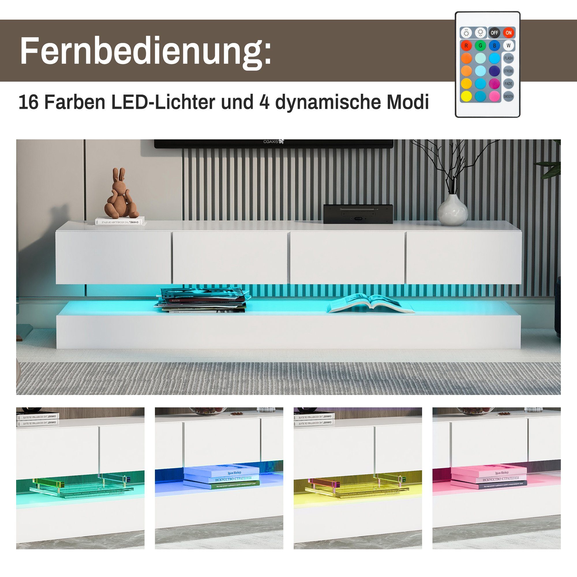 Merax Lowboard mit Sockelement, 16 Farben günstig online kaufen