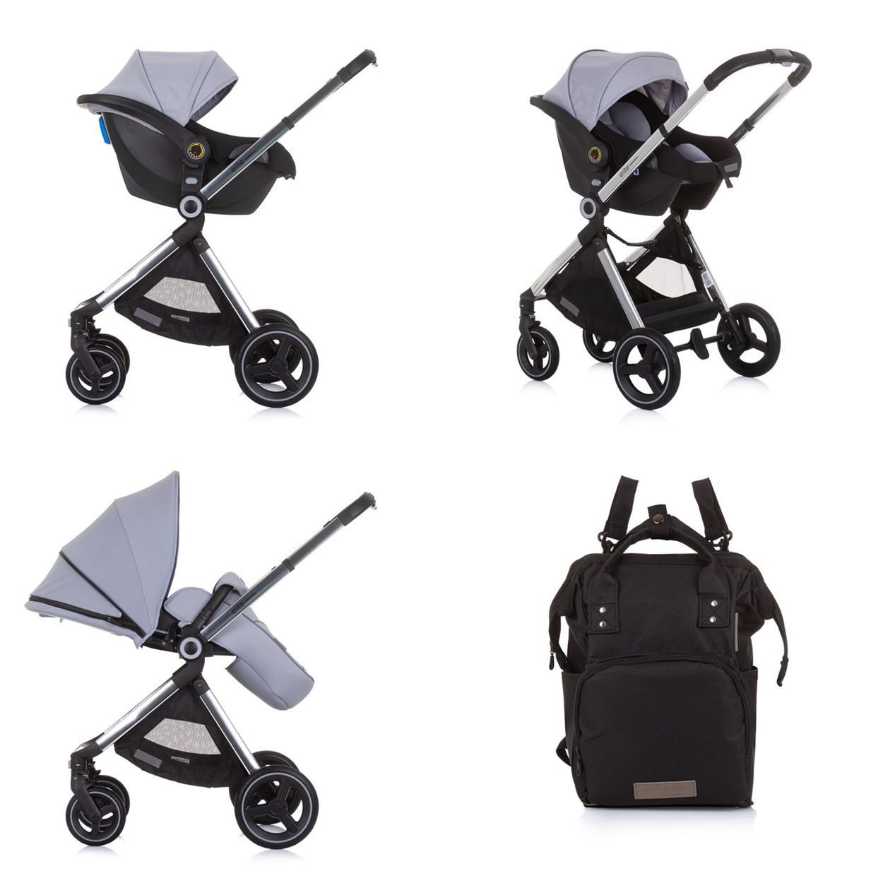 Chipolino Kombi-Kinderwagen Kinderwagen Elite 3 in 1, i-Size Babyschale Sportsitz Babywanne Tasche