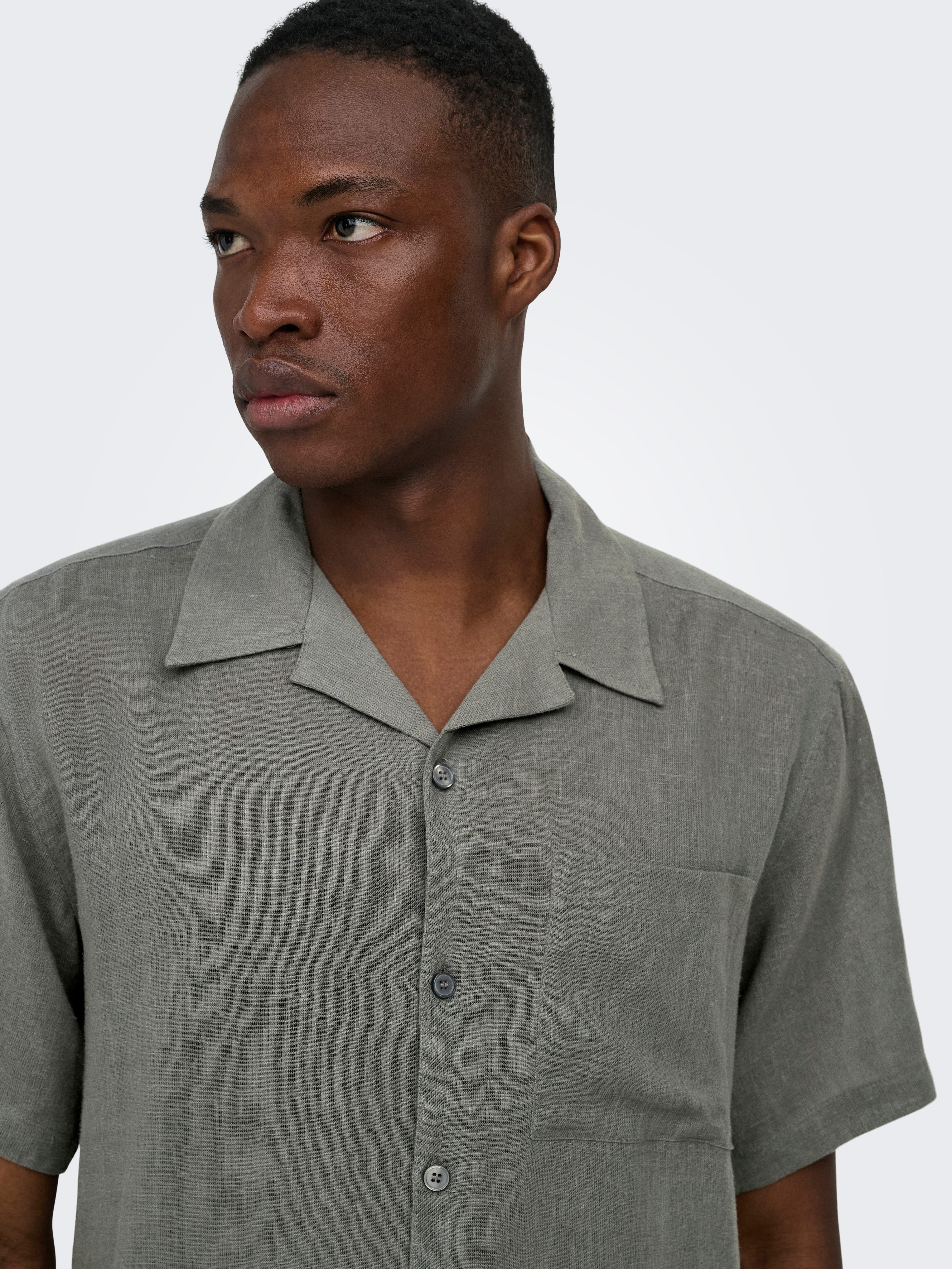 ONLY & SONS Kurzarmhemd ONSLAURENCE RLX RESOR SS LINENBLEND NOOS