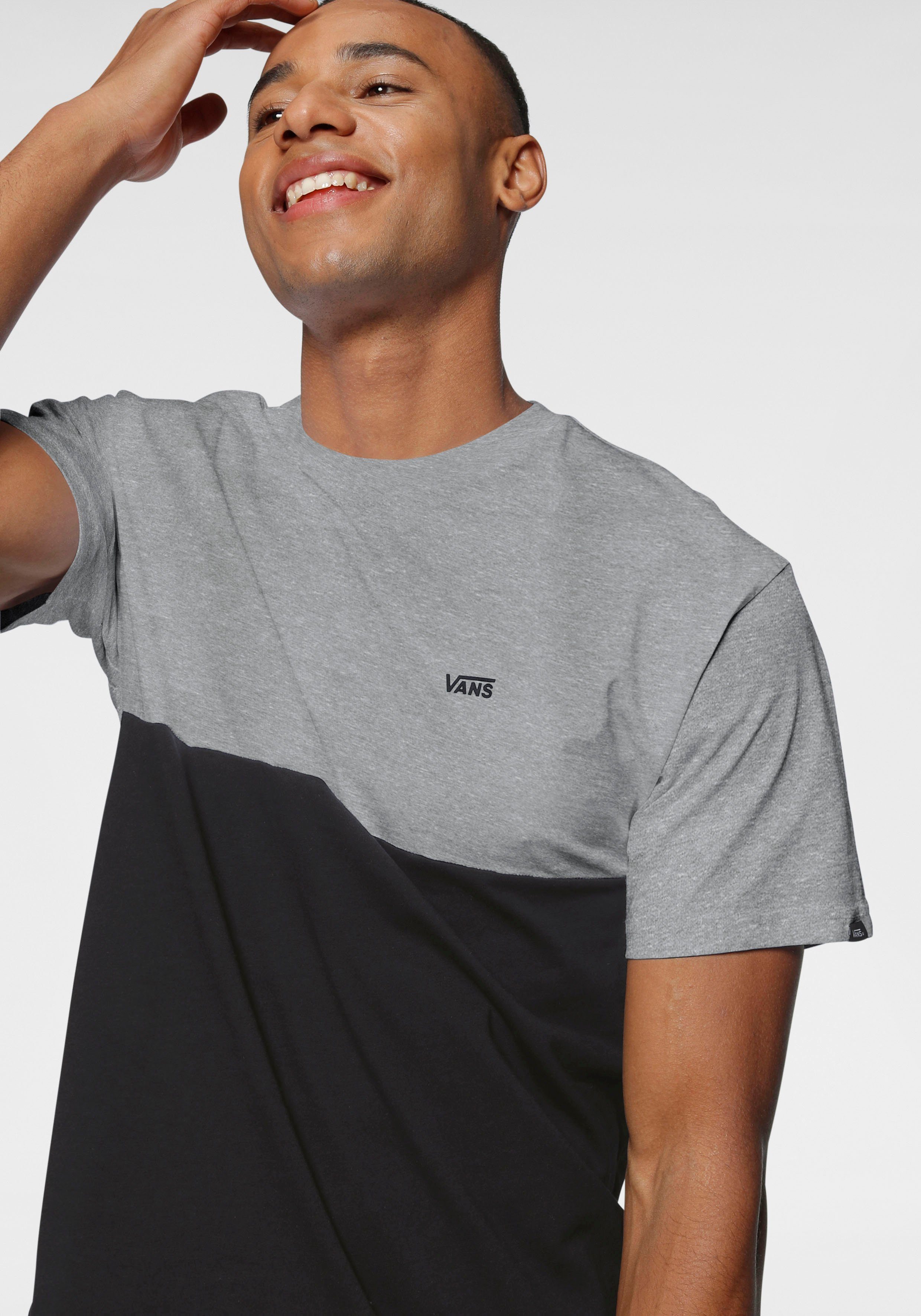 Vans T-Shirt COLOR BLOCK mit Rundhalsausschnitt, Kurzarm, hüftlang, aus Baumwolle