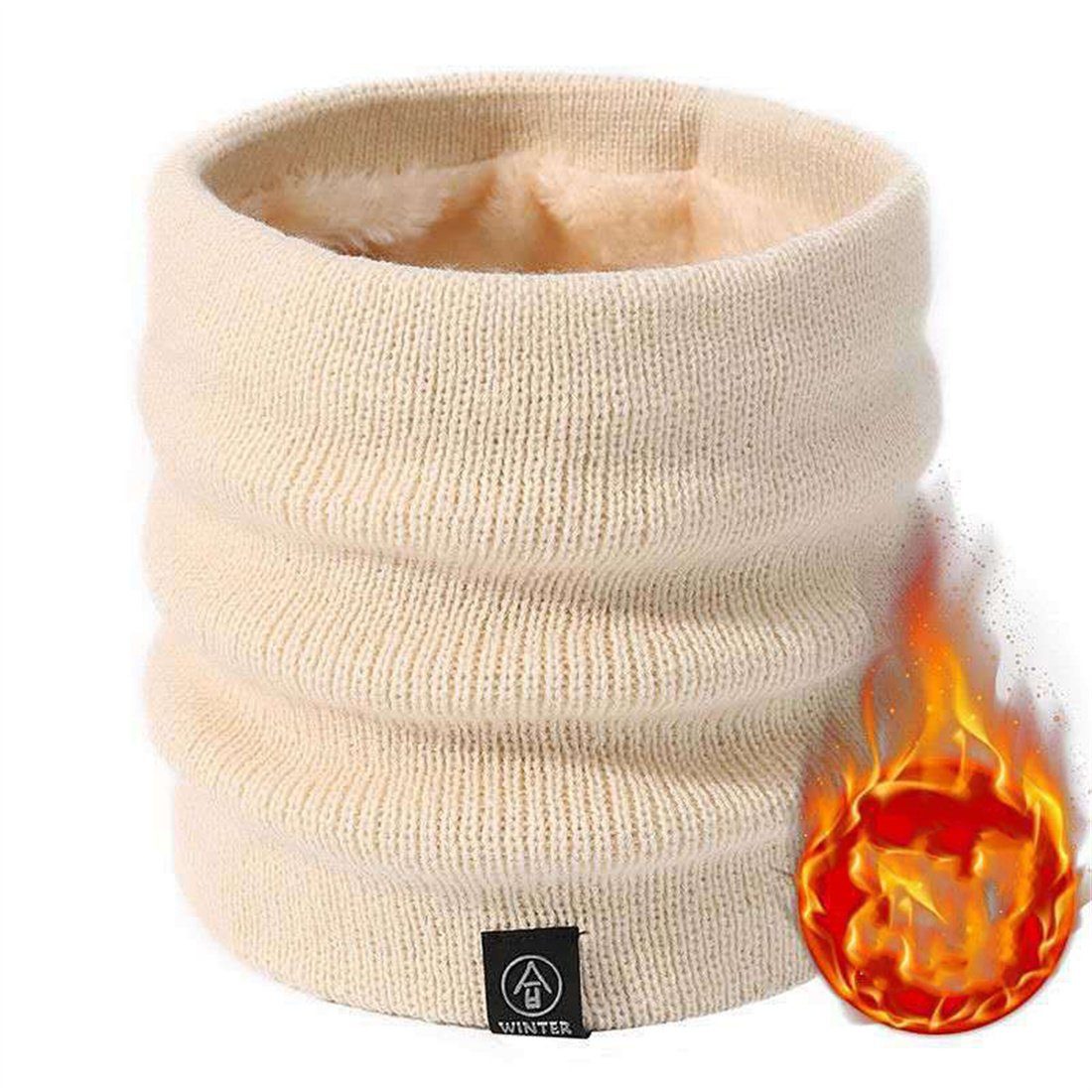 DÖRÖY gepolsterter für Halsschal Warmer Winterschal Frauen, Modeschal Männer Beige für