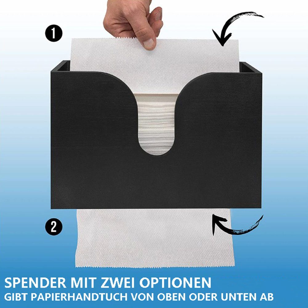 Houhence Papiertuchbox Serviettenhalter Schwarz aus Holz - Hölzerne Schwarz  Serviettenhalter