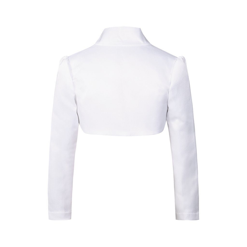 Bolerojacke Kinder Bolero, Kommunionjacke, Mädchen Bolerojacke, Satin Jacke, Weiß, M21409