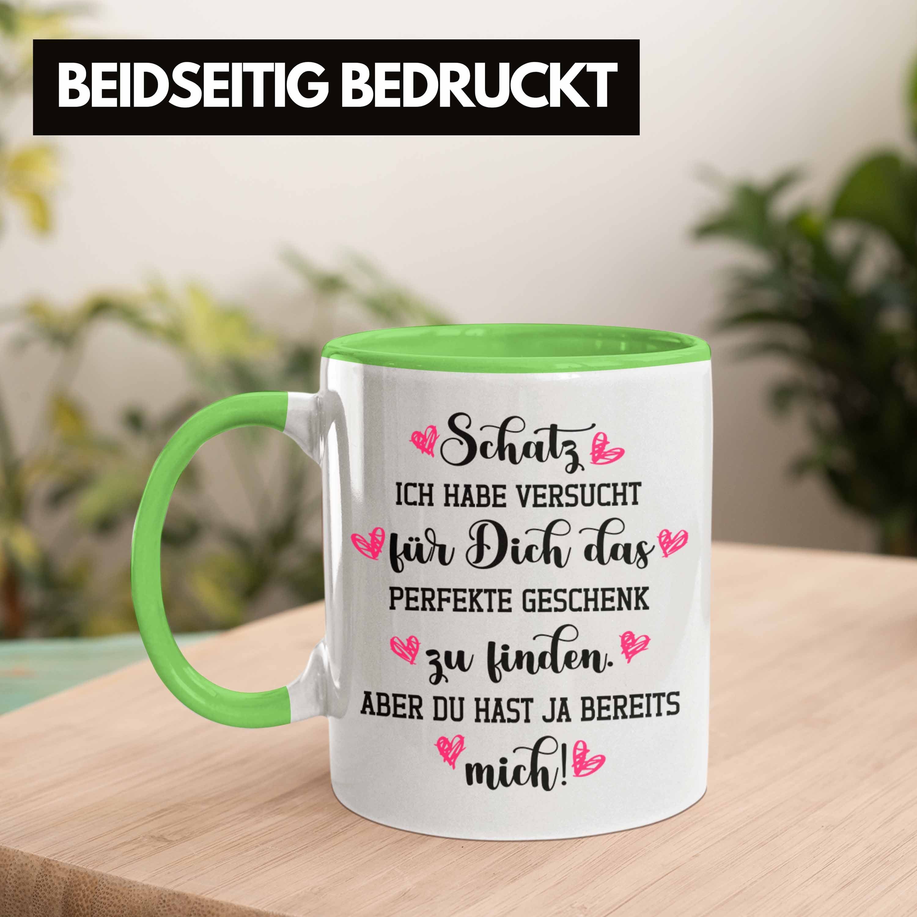 Valentinstag Tasse - Freundin Paare Tasse Liebe Trendation Schatz Trendation Geschenk Valentinstaggeschenk Grün Freund