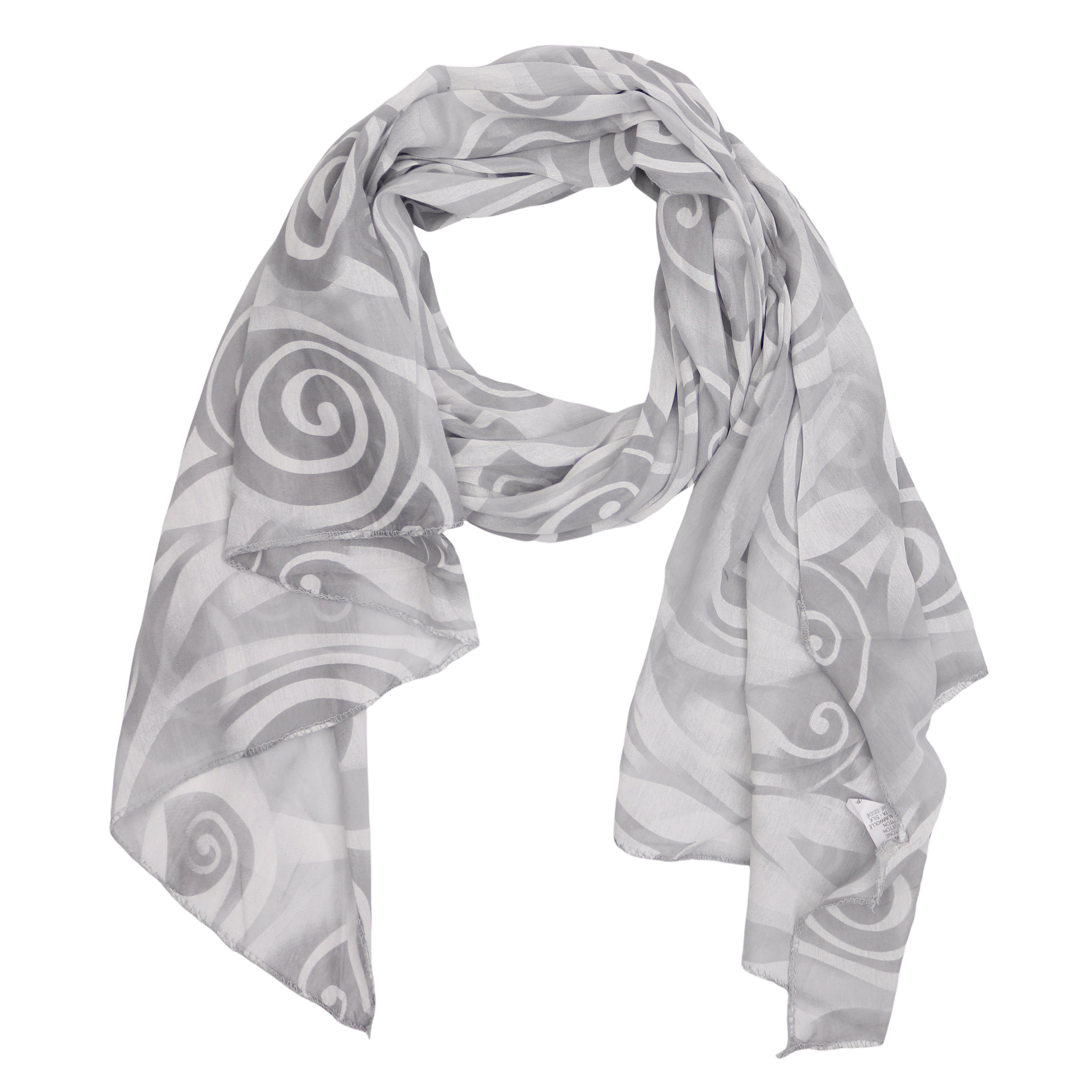 MIRROSI Modeschal Asymmetrischer Schal, Made in Italy 20% Seide 80% Baumwolle, (Ca.170x77cm; leicht und bequem), Damen Halstuch ideal für Frühling, Sommer und Herbst