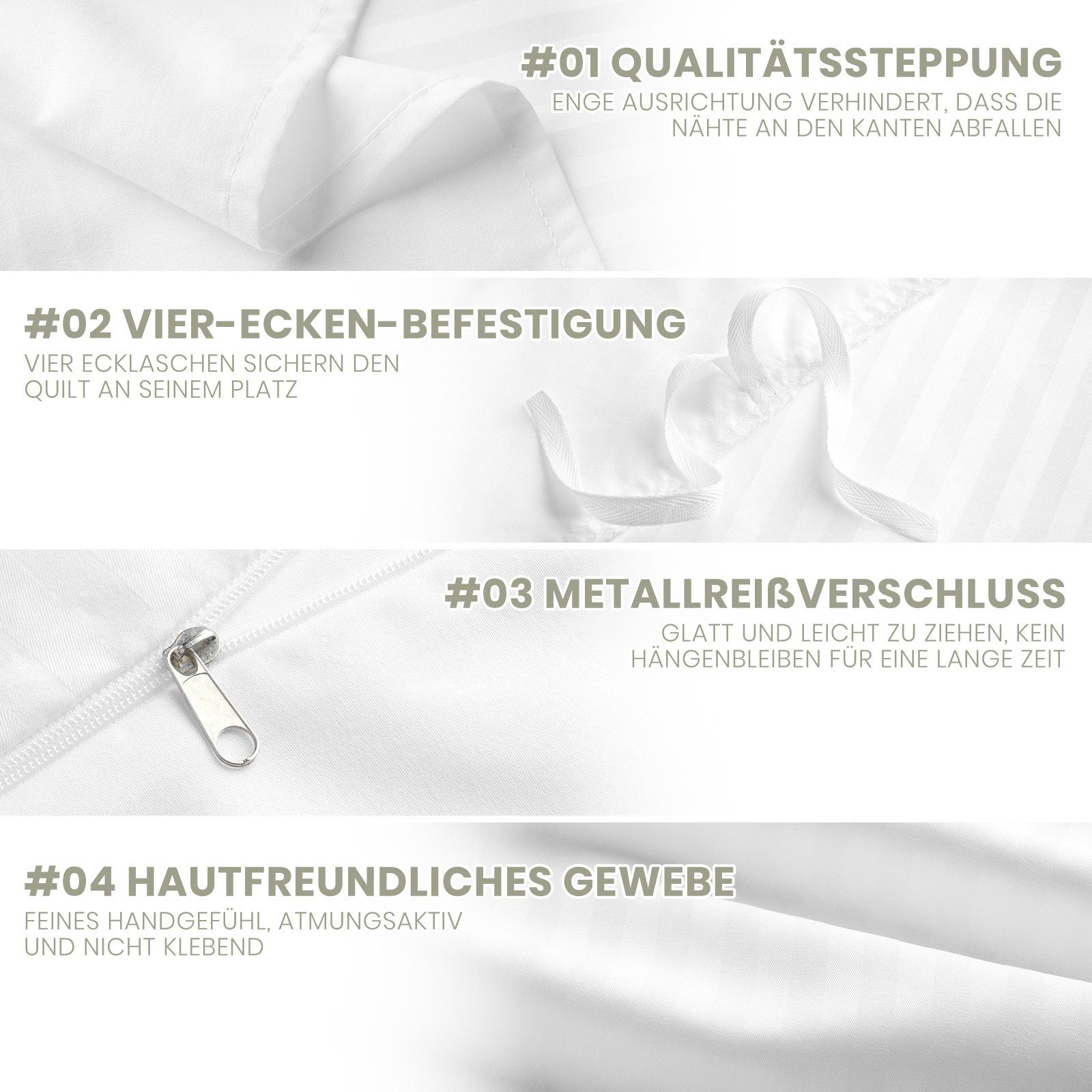 Good Nite Bettwäsche Gestrecktes Mikrofaser-Bettwäsche-Set mit Reißverschluss, Mikrofaser (Polyester), 3 teilig, Hochwertige Mikrofaser, gebürstet, Umschlagstil – Bild 5 von 5