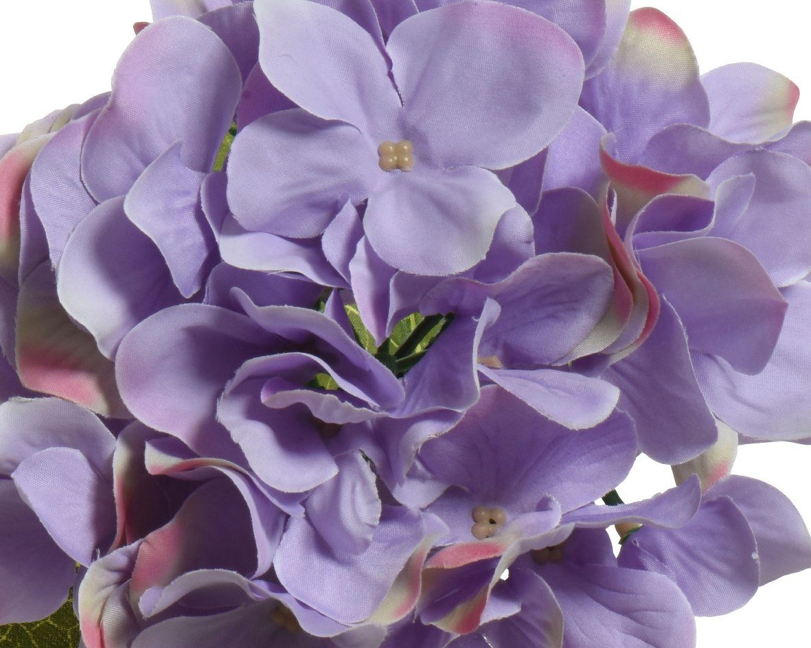 Kunstblume, Decoris season decorations, Kunstblumen Hortensie mit Stiel 66cm Lila