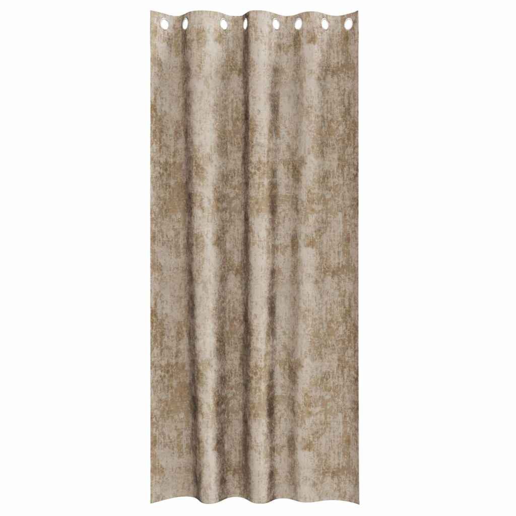 vidaXL Gardine 245 x 140 cm Velvet Vorhänge 2 Stück mit Ösen Champagner 245x140 cm