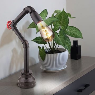 Globo Schreibtischlampe, Leuchtmittel nicht inklusive, Tisch Leuchte Wohn Arbeits Zimmer Beleuchtung Wasser Rohr Design