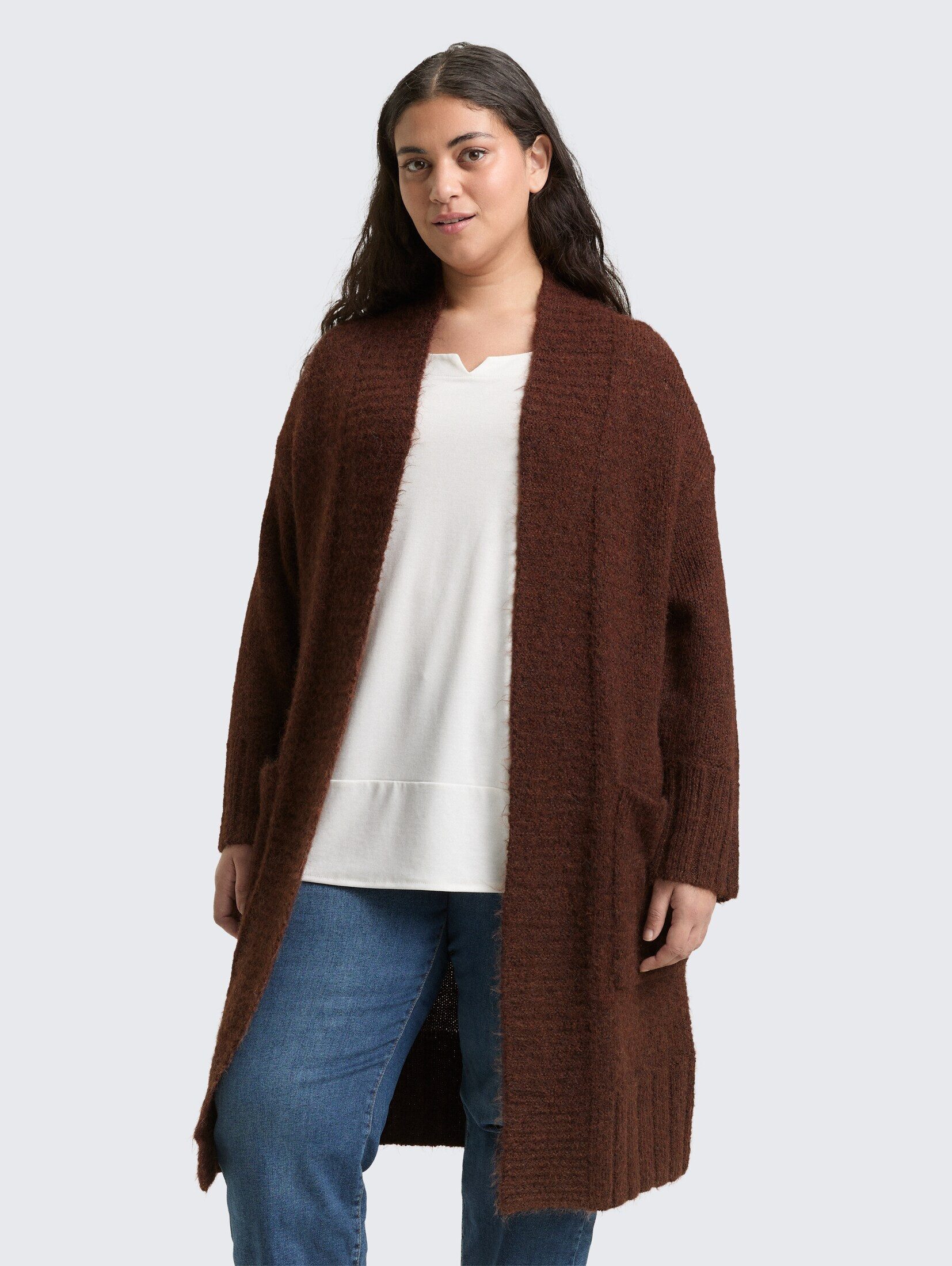TOM TAILOR PLUS Cardigan Pullover & Strickjacken Plus Size - Oversize Cardigan mit Wollanteil