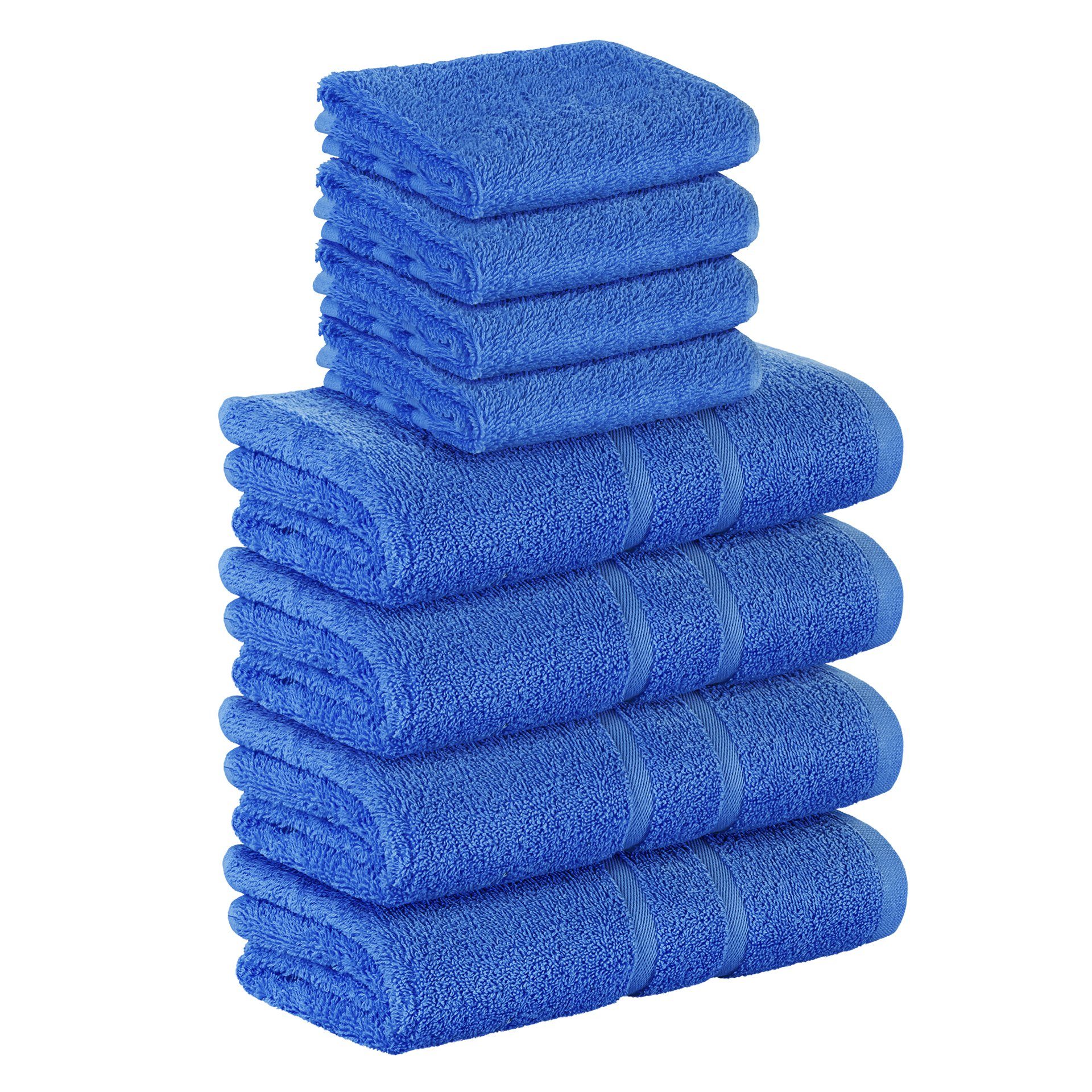 StickandShine Handtuch Set 4x GSM (8 Handtücher verschiedenen Baumwolle 100% Teilig) 8er 4x 100% in Pack, 500 SET als Frottee Gästehandtuch Handtuch Blau Baumwolle GSM Farben 500