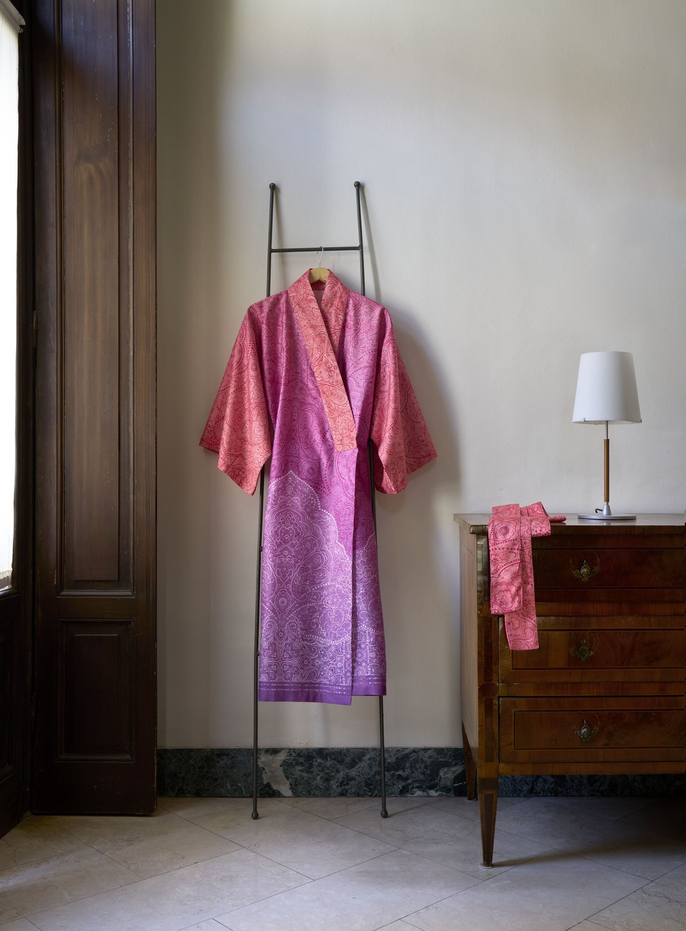 Bassetti Kimono DOLCEACQUA, Baumwolle, Gürtel, aus reiner Baumwolle