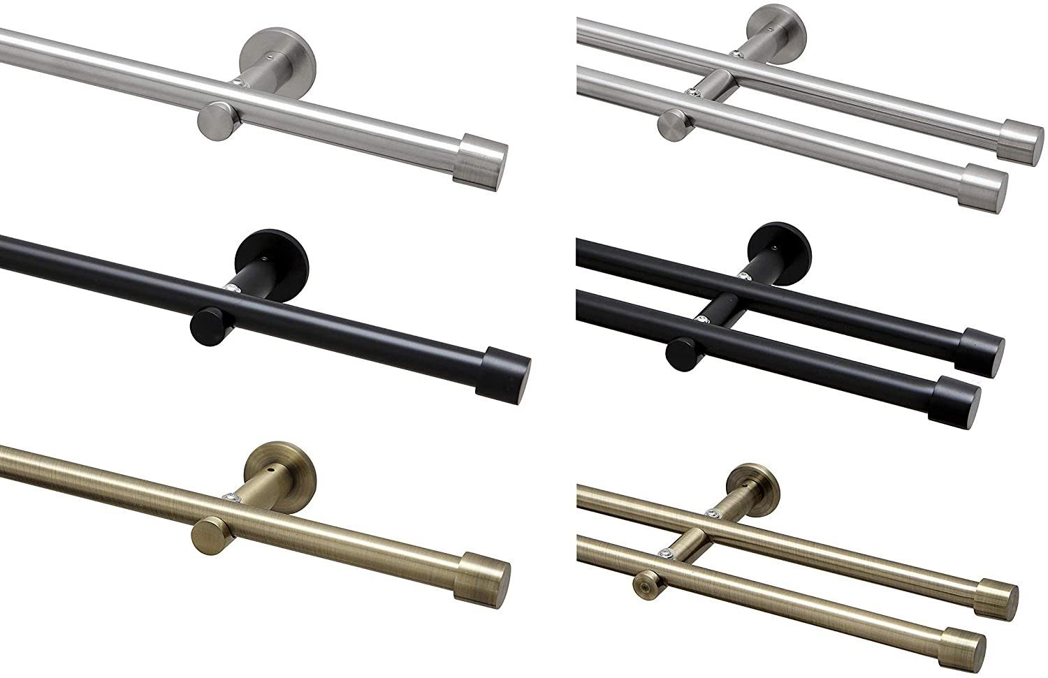 Garduna Gardinenstange Ø 16mm / 1- oder 2-Lauf, 1-läufig, Metall günstig online kaufen