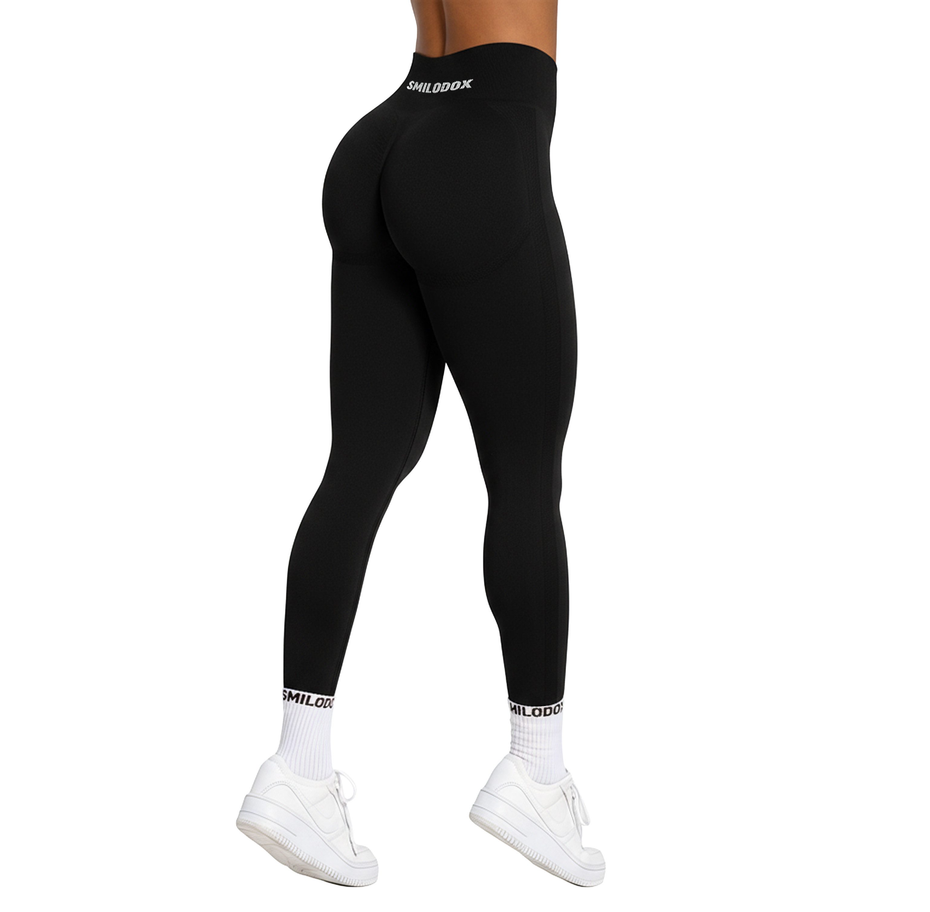 Smilodox Леггинсы Cetrina, Push Up Scrunch Леггинсы mit Schriftzug Fitness & Alltag Seamless High Waist Scrunch Sporthose Atmungsaktiv Blickdicht Gym Yoga