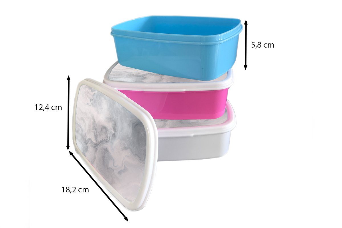 MuchoWow Lunchbox Wolken - Abstrakt (2-tlg), und für - Jungs und Malen, für Kunststoff, Mädchen Erwachsene, Kinder Brotbox Brotdose, weiß