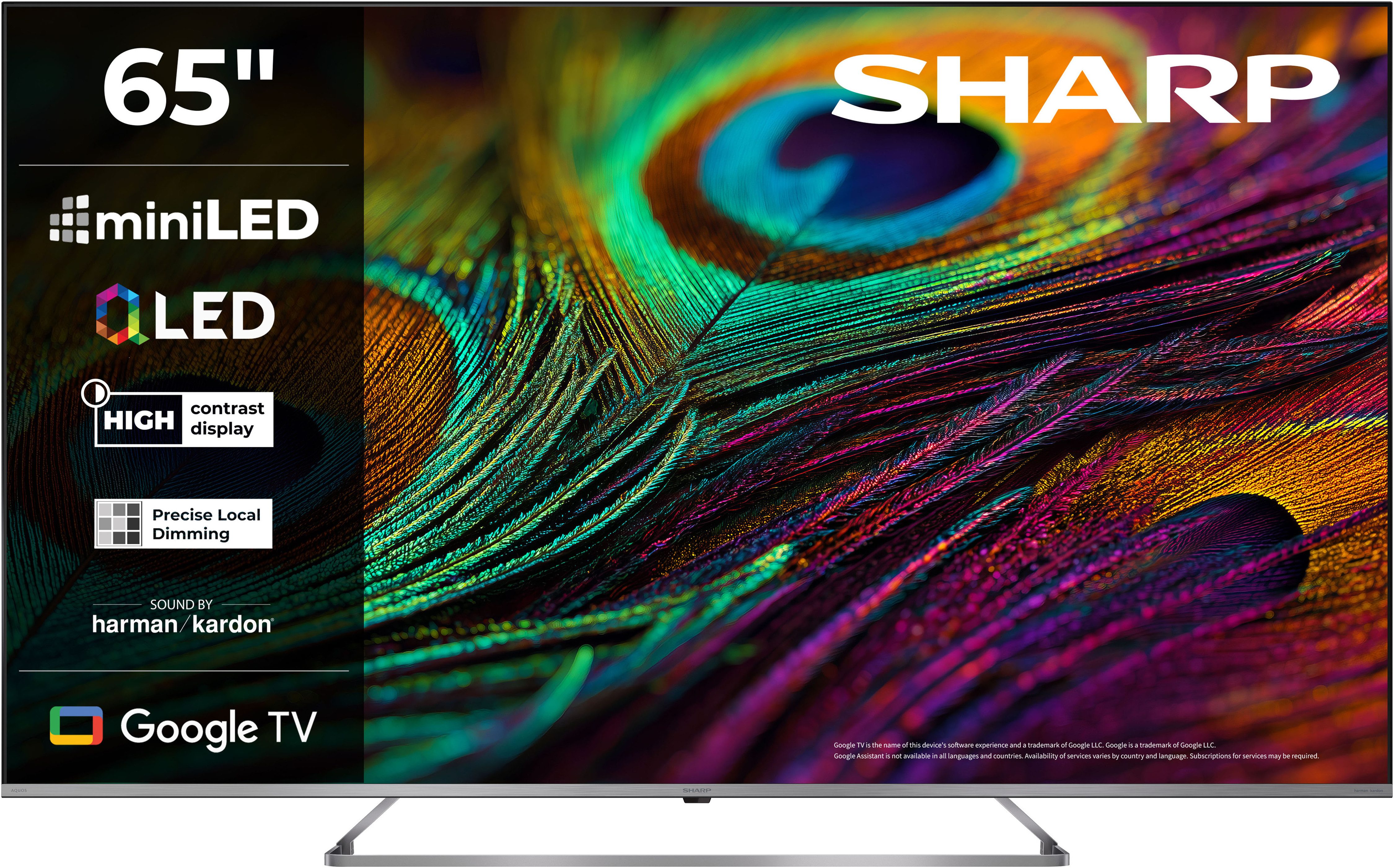 Sharp 4T-C65JPx QLED Mini LED-Fernseher (164 cm/65 Zoll, 4K Ultra HD, Google TV)
