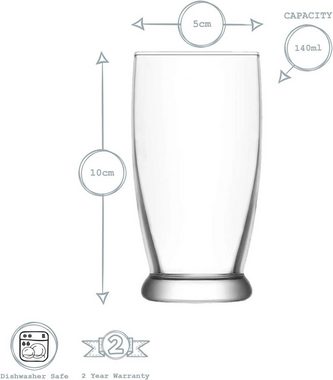 LAV Gläser-Set Gläser Trinkgläser 6-teilig Wasserglas zum Kaffee LAV 140ml