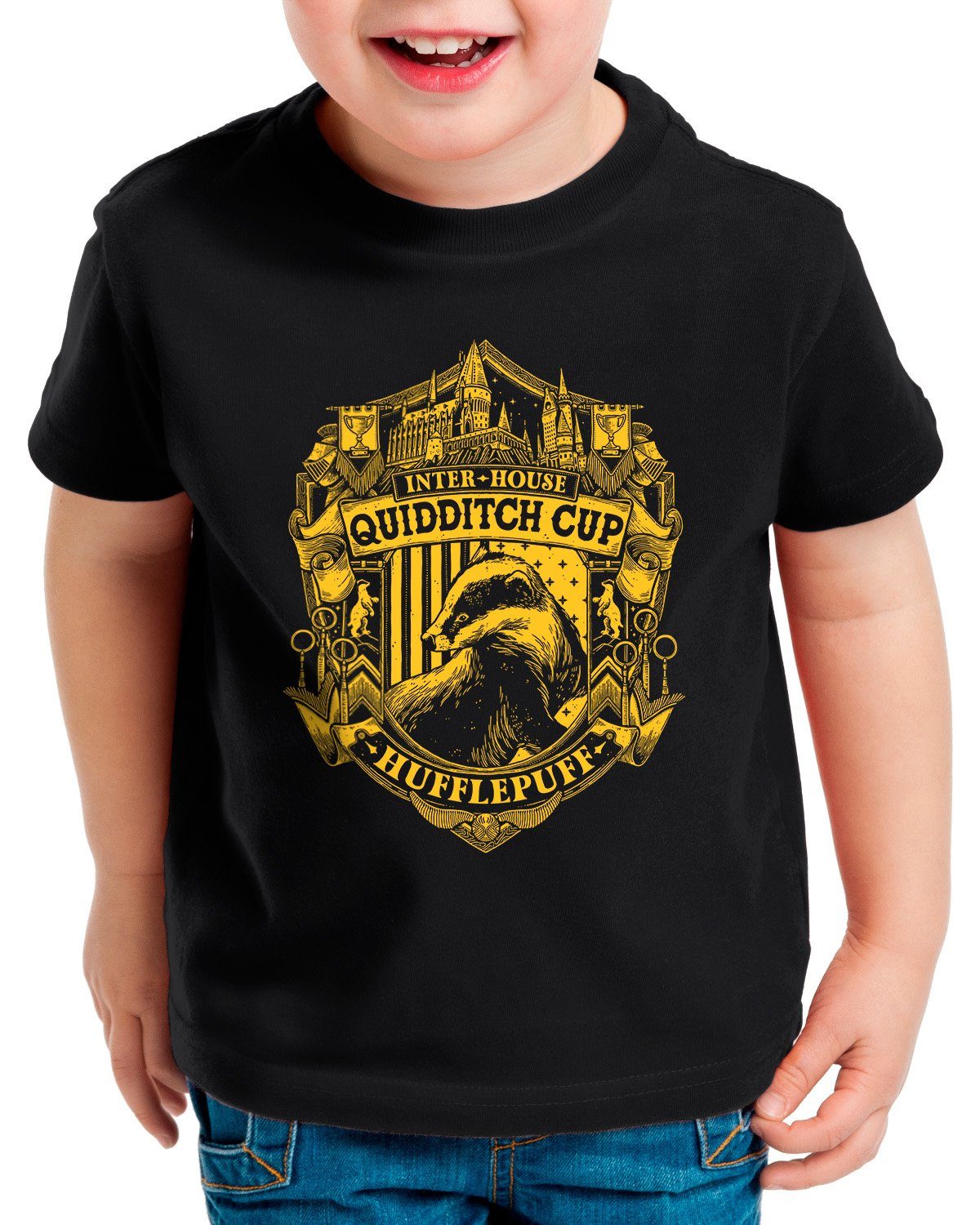 style3 Print-Shirt Kinder T-Shirt Cup der Treuen potter harry hogwarts legacy gryffindor ravenclaw hufflepuff slytherin