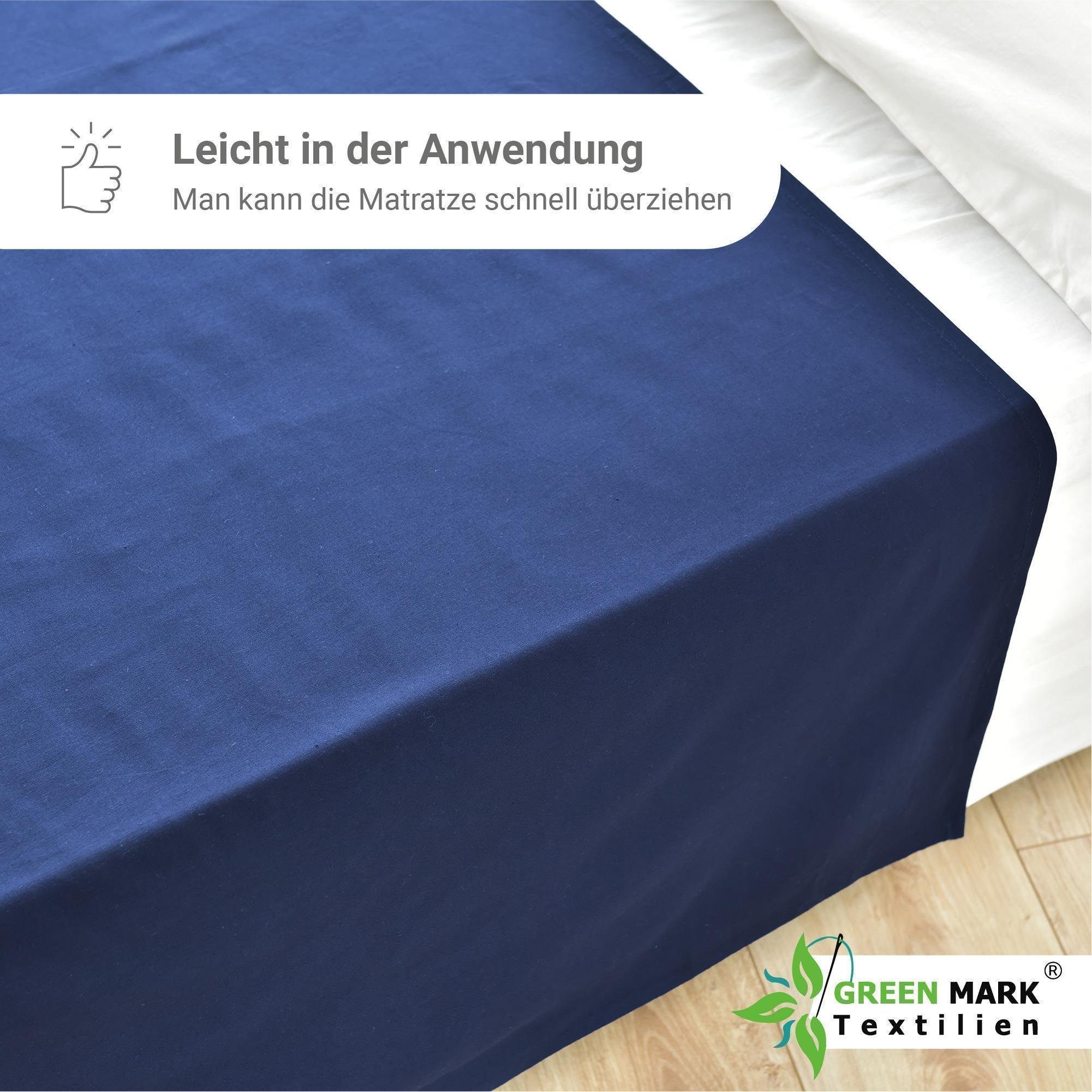 NatureMark Bettlaken gewebtes Bettlaken, 100% Baumwolle, Gummizug: ohne, (1 günstig online kaufen