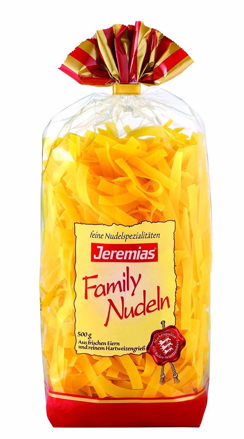 Jeremias Nudeln, Jeremias Family Bandnudeln 8 mm mit frischen Eiern 500g 4er Pack