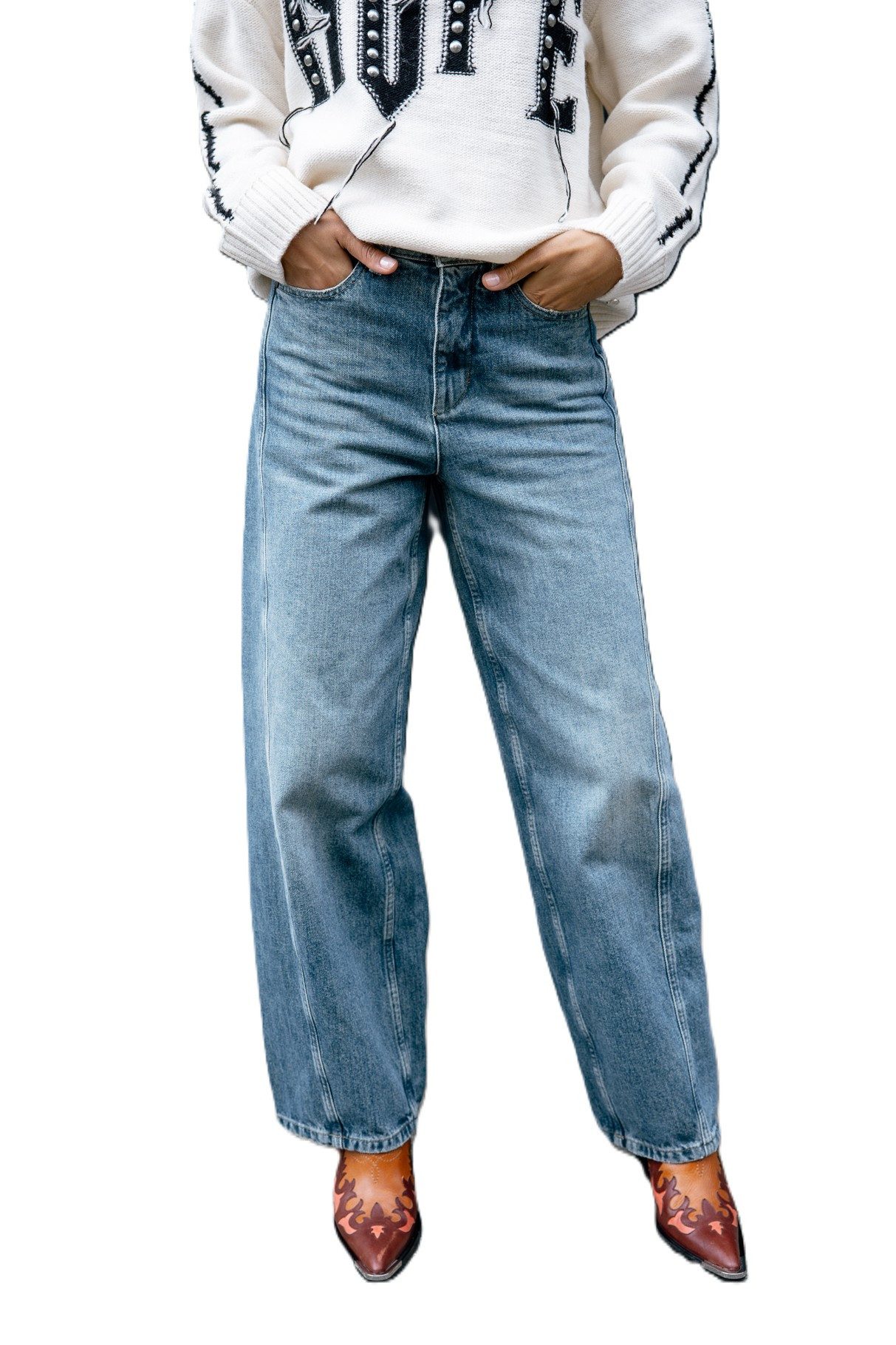 Freeman T. Porter Relax-fit-Jeans Nettie Denim - Barrel-Jeans - Ballon-Fit