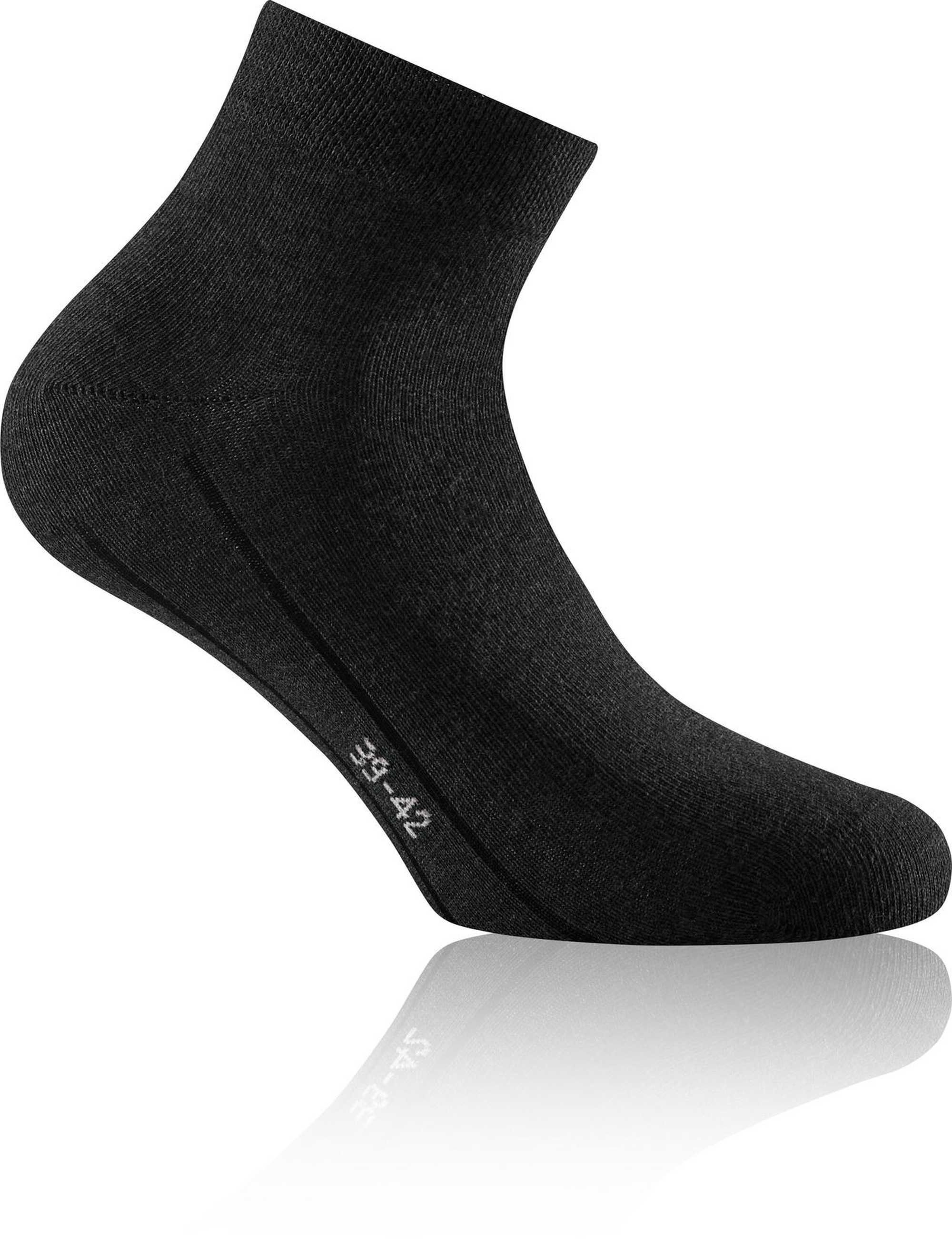 Unisex Schwarz Quarter Sneakersocken Sneaker Rohner - Socks Socken, Pack Plus 3er