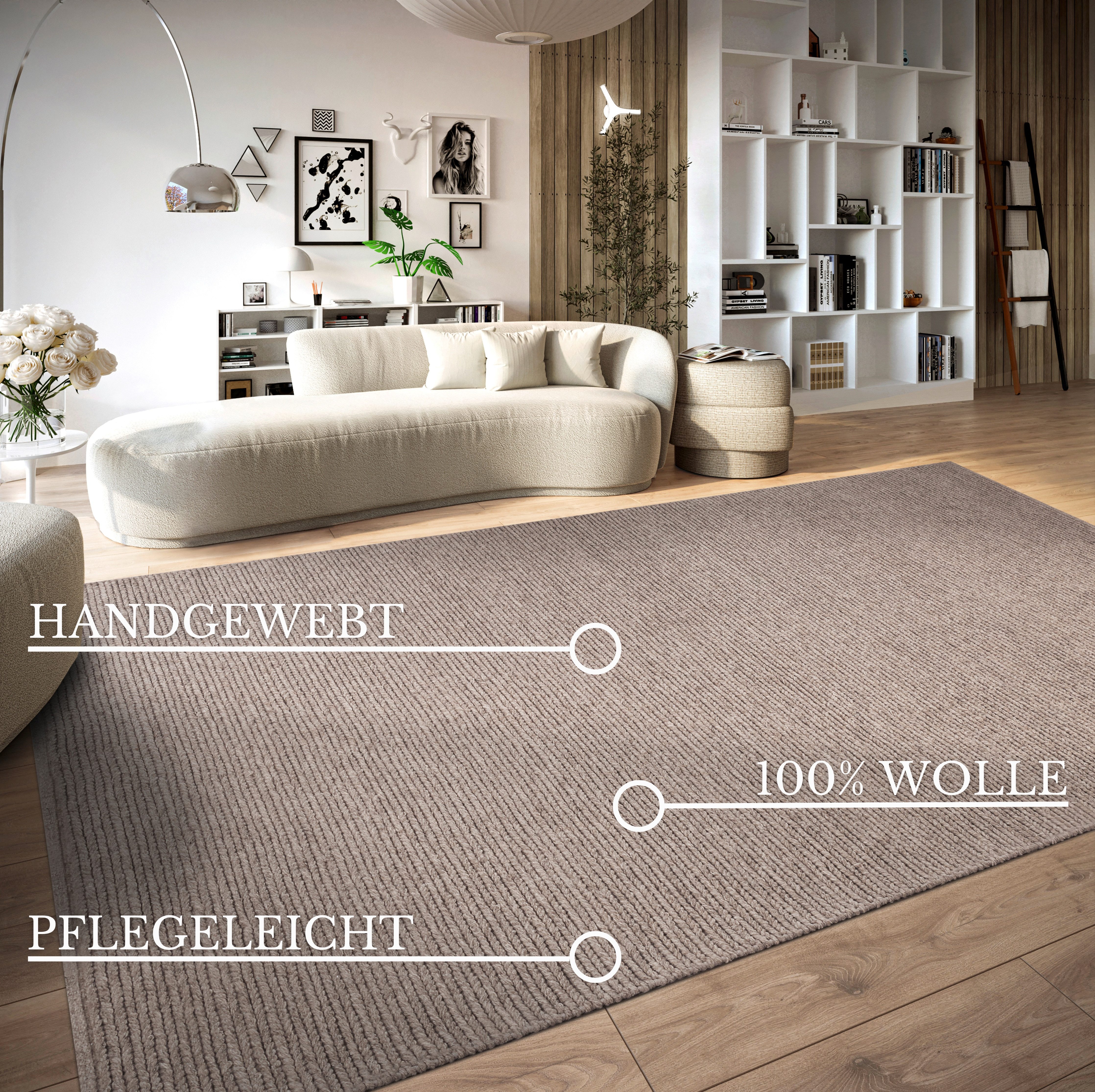 Villeroy & Boch Wollteppich Francois, rechteckig, Höhe: 7 mm, in rund, oval, Läufer, handgewebt, Wolle, Wohnzimmer, Schlafzimmer