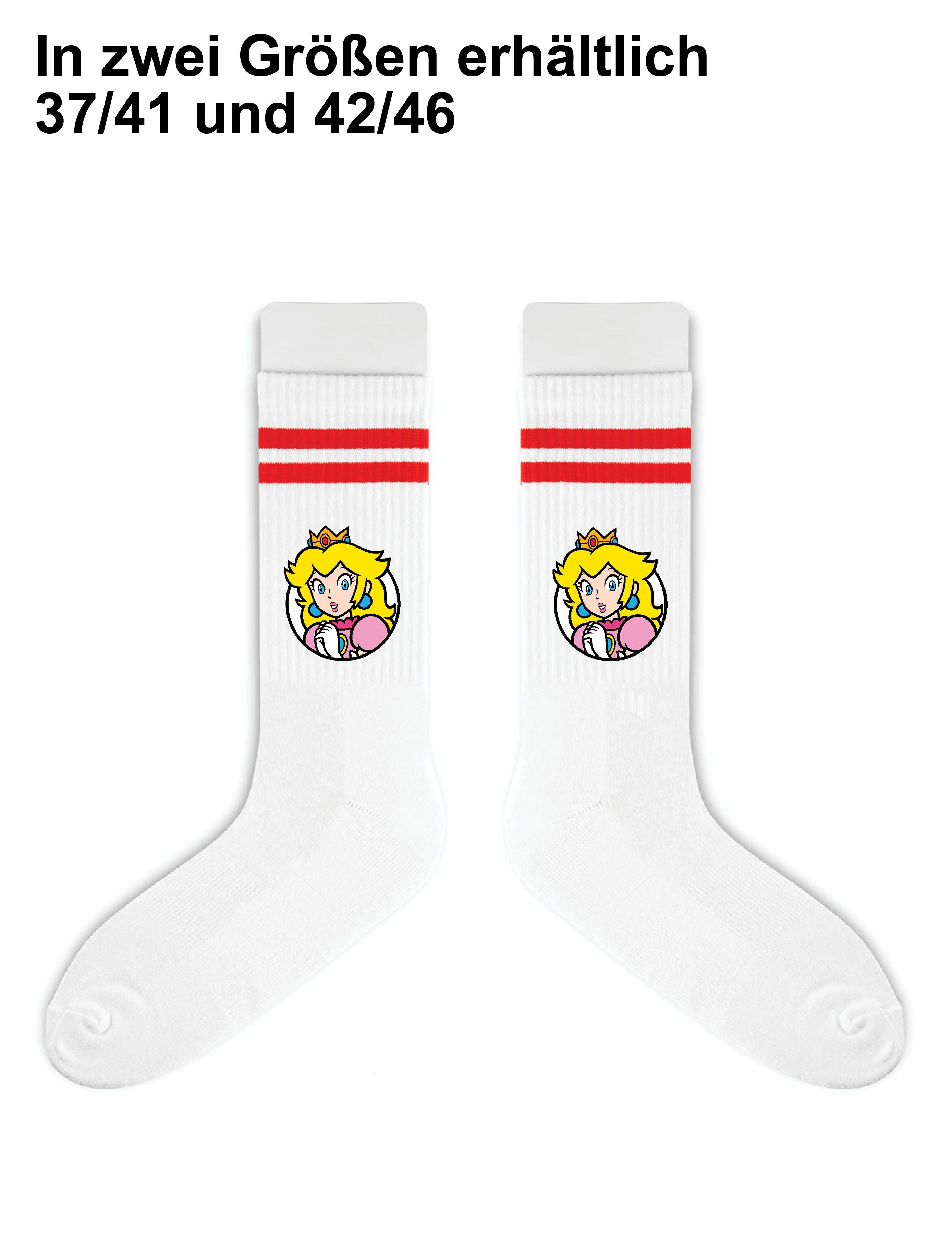 Youth Designz Tennissocken Unisex Socken "Peach Mario Kart" Aufdruck lustig Geschenk Statement mit verstärkter Verse und Zehenbereich