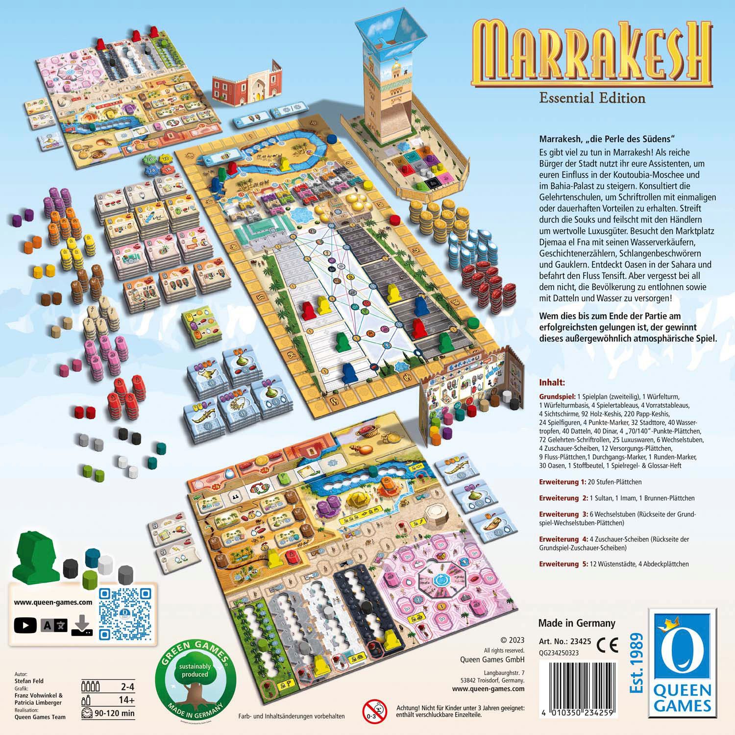 Queen Games Spiel Marrakesh Essential Edition, Strategiespiel, Made in Europe