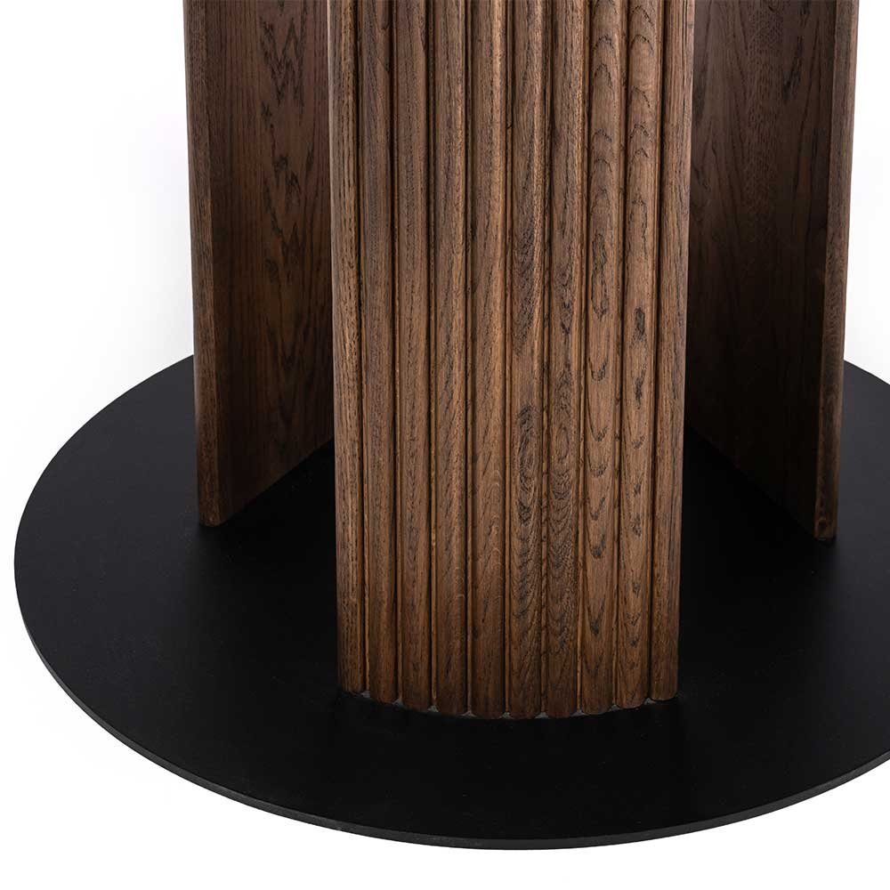 aus Massivholz, Matthieu, Säulen-Esstisch mit Tischplatte runder Pharao24