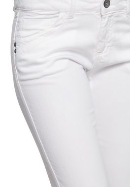 ATT Jeans Slim-fit-Jeans Leoni mit Fransen am Saum