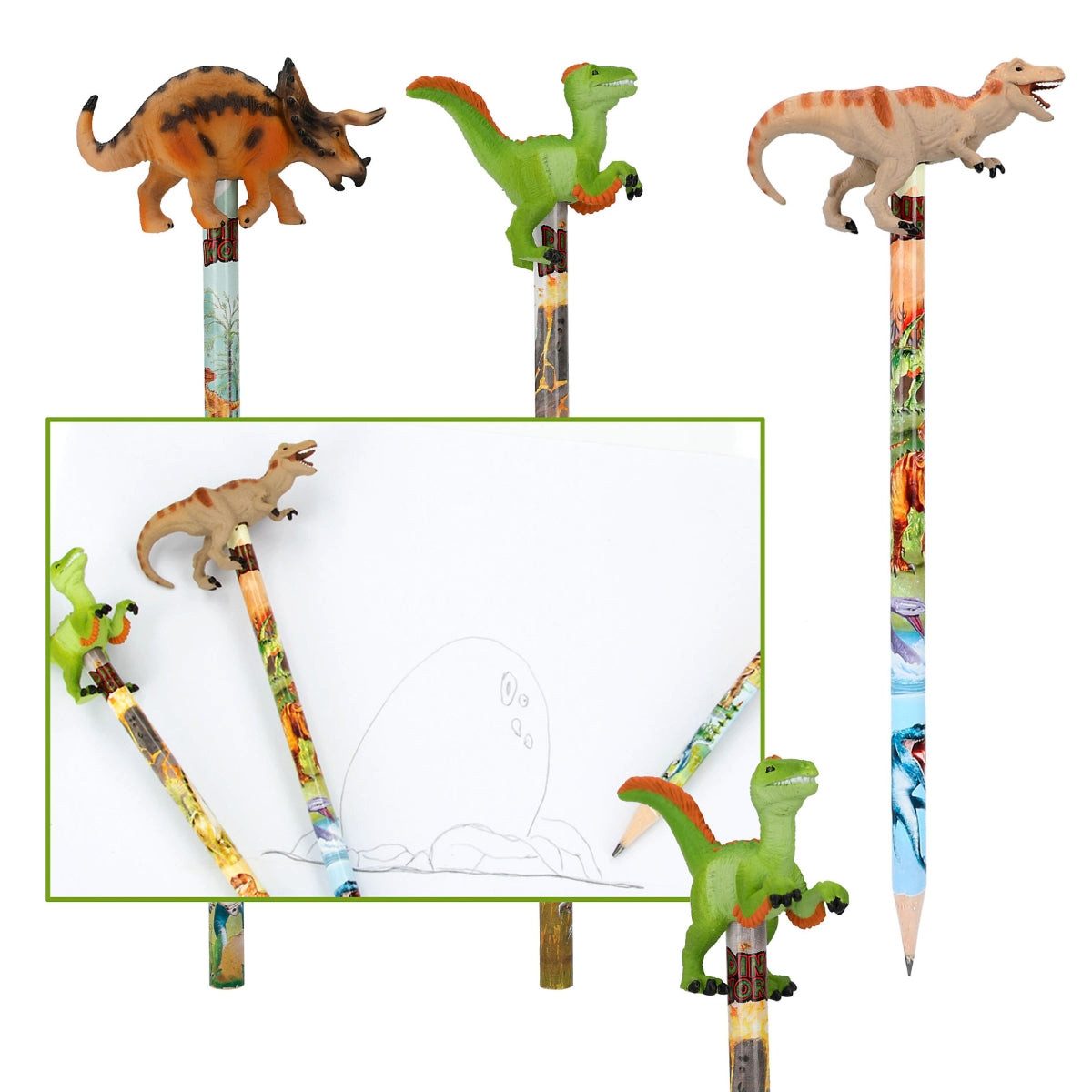 Depesche Bleistift Dino World Bleistift mit Dino-Topper