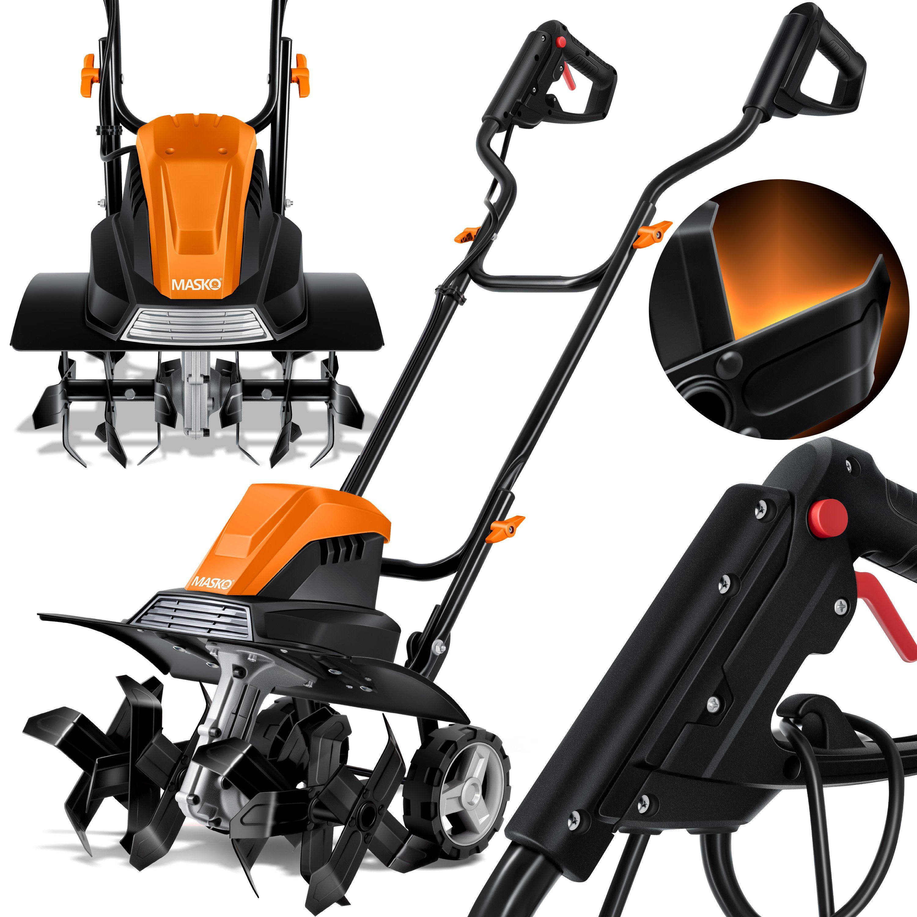 MASKO Elektromotorhacke, elektrische Motorhacke 1500 Watt 40cm oder