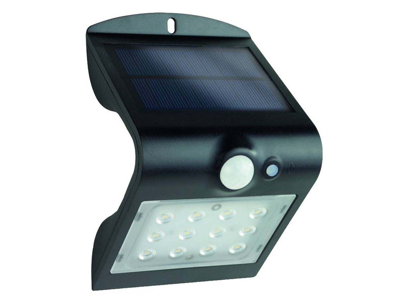 10 LED Solar Außenleuchte PIR Bewegungssensor Wandlampe Außenstrahler schwarz 