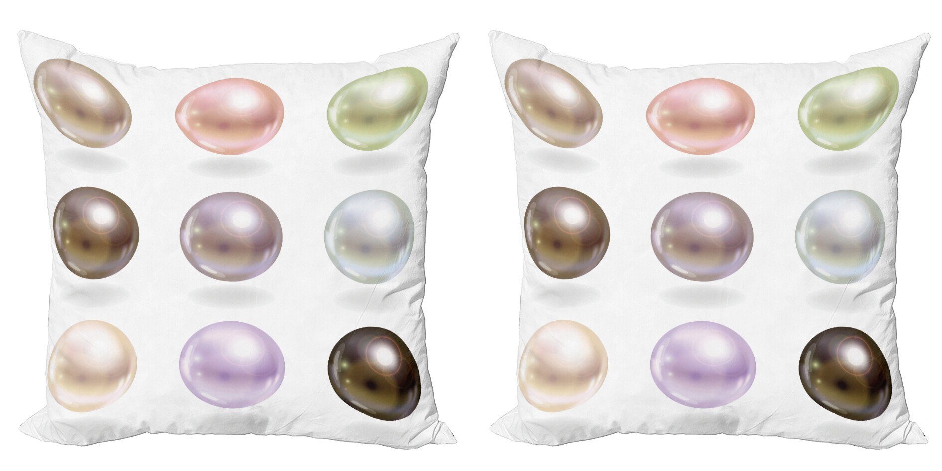 Kissenbezüge Modern Accent Doppelseitiger Digitaldruck, Abakuhaus (2 Stück), Pearls Pastellfarbig Braut
