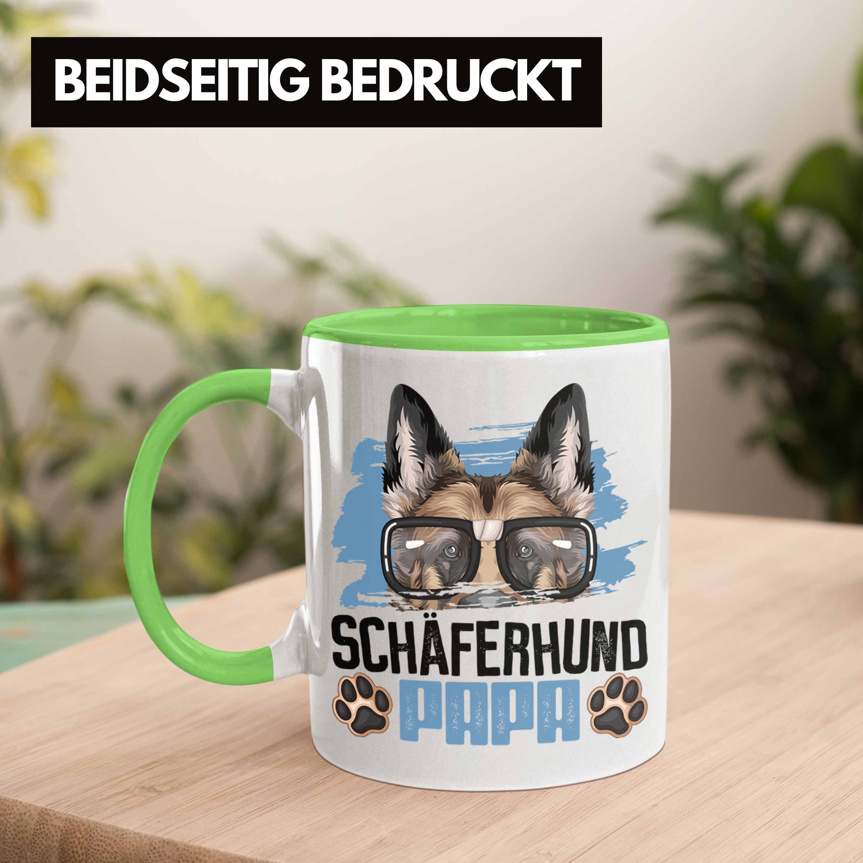 Schäferhund Tasse Papa Spruch Grün Besitzer Trendation Geschenk Geschenkidee Lustiger Tasse